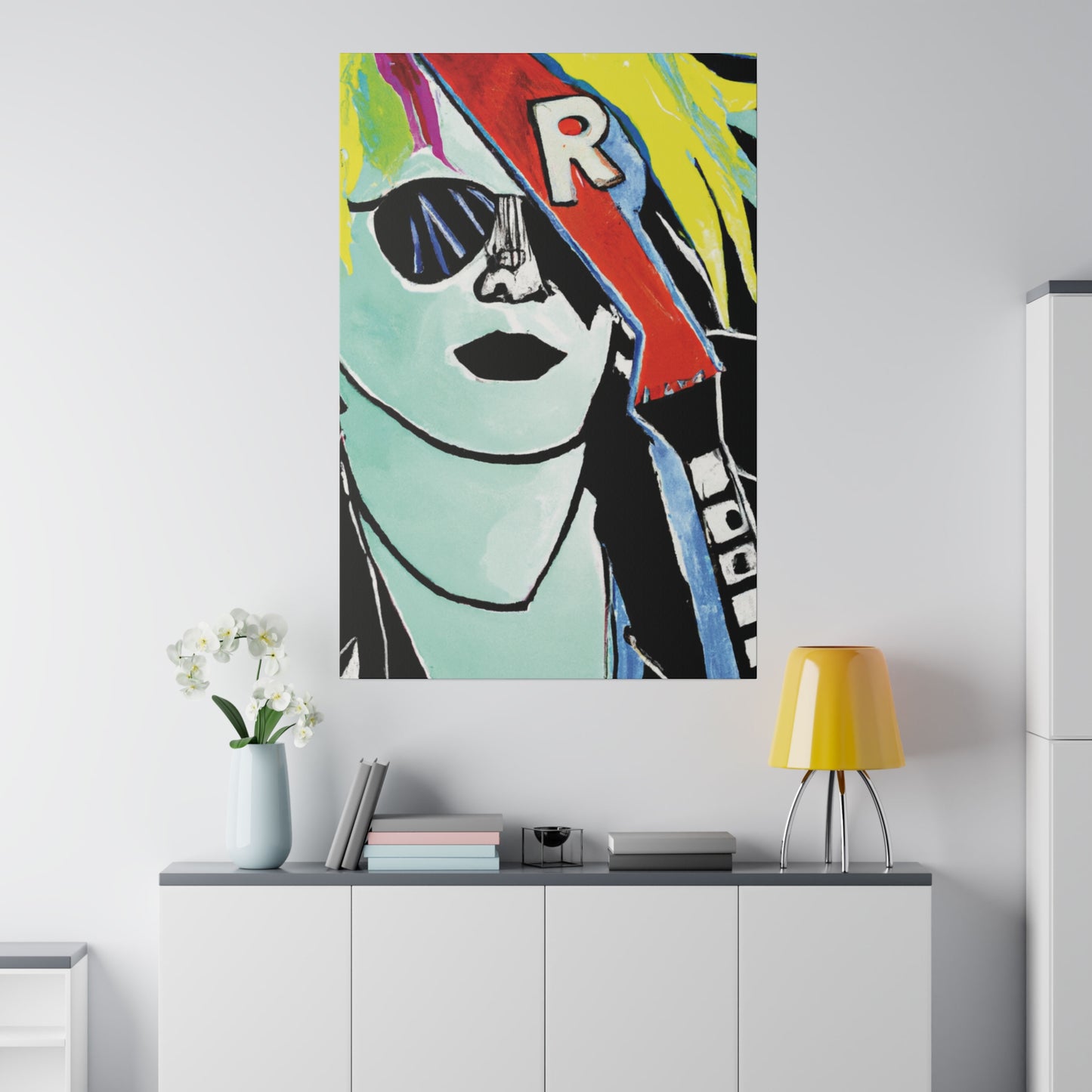 9391O - Rockstar Painting Print | Face | Abstract | Poster | Home Decor | Wall Art | Music Art | Canvas