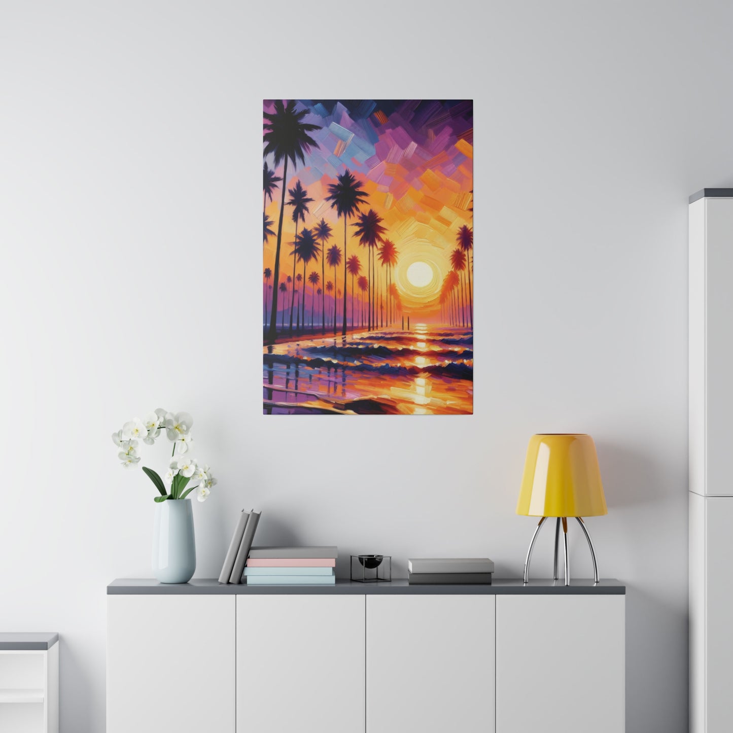 7825Z - miami beach art, sunset background, ocean art work, beach art work, sunset designs, miami beach painting, miami beach print