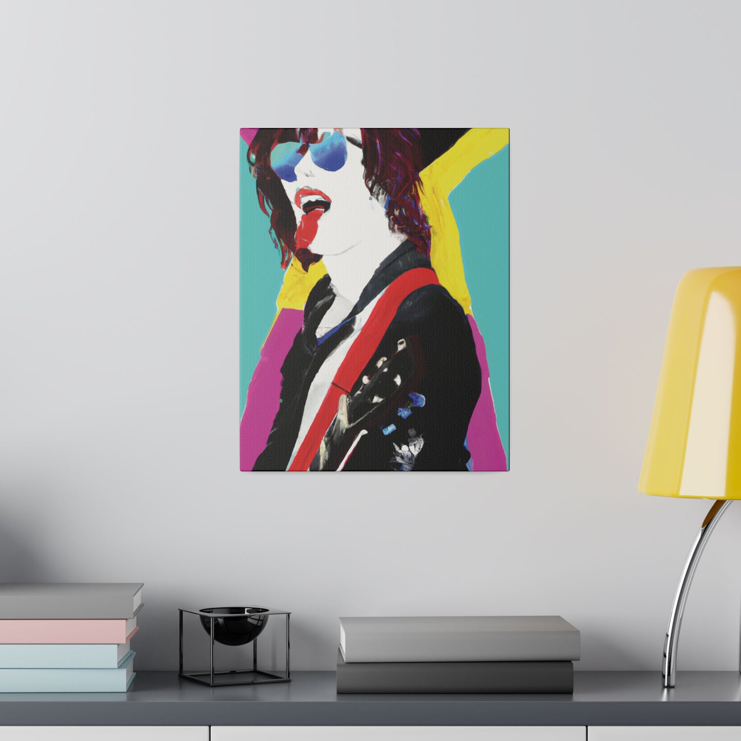 8865A - Rockstar Painting Print | Face | Abstract | Poster | Home Decor | Wall Art | Music Art | Canvas