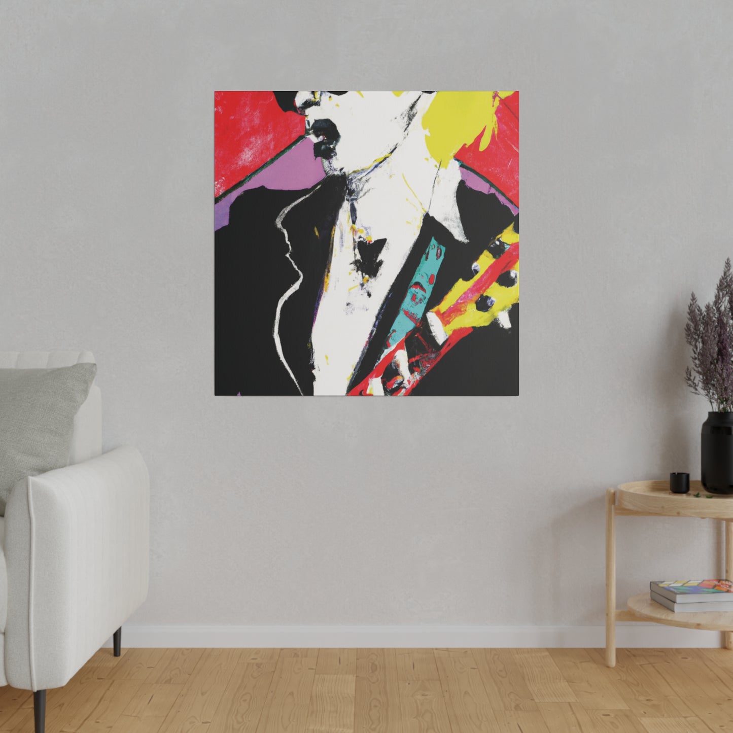 3073T - Rockstar Painting Print | Face | Abstract | Poster | Home Decor | Wall Art | Music Art | Canvas