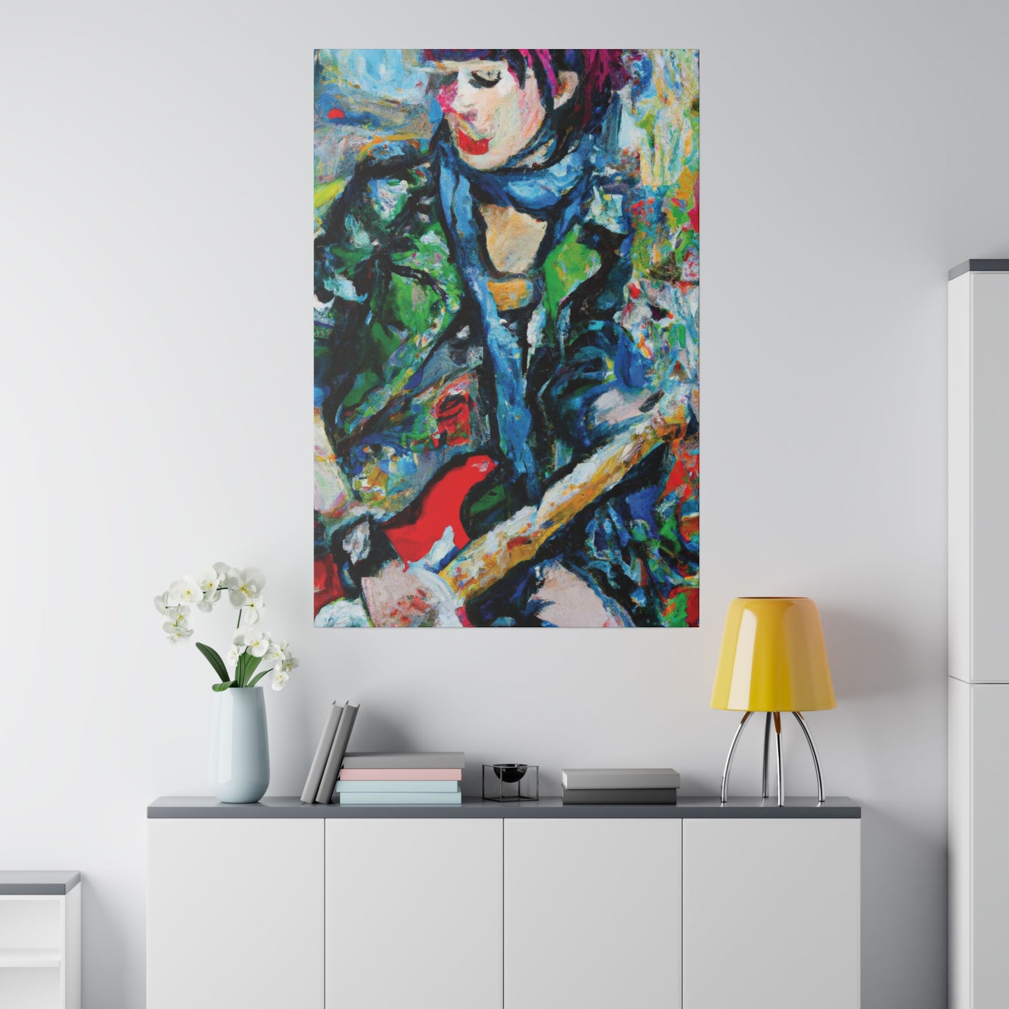 7452C - Rockstar Oil Painting Style Print | Poster | Home Decor | Wall Art | Music Art | Canvas