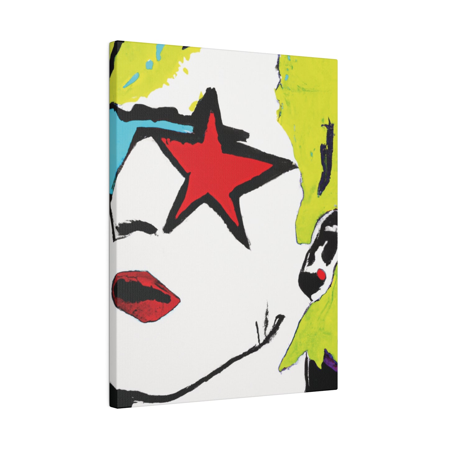 6352S - Rockstar Painting Print | Face | Abstract | Poster | Home Decor | Wall Art | Music Art | Canvas