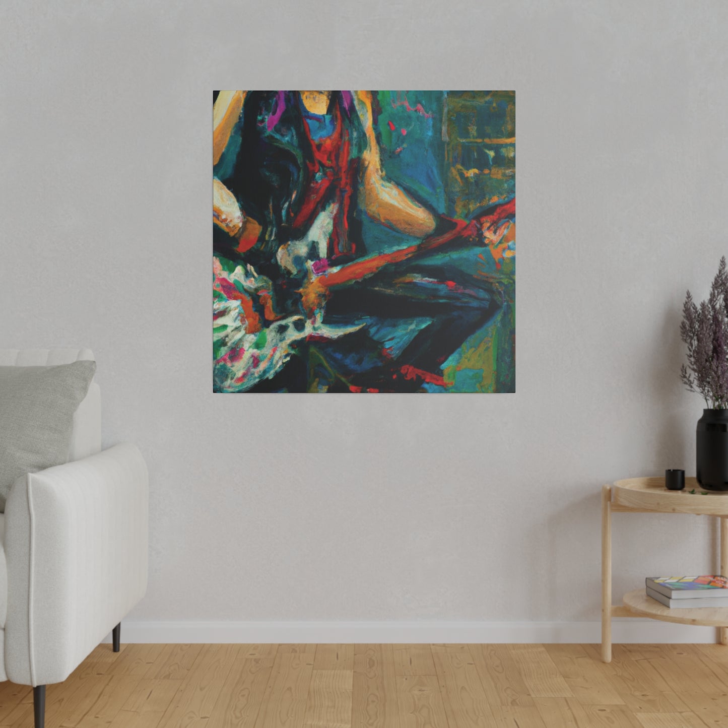 1163E - Rockstar Oil Painting Style Print | Poster | Home Decor | Wall Art | Music Art | Canvas