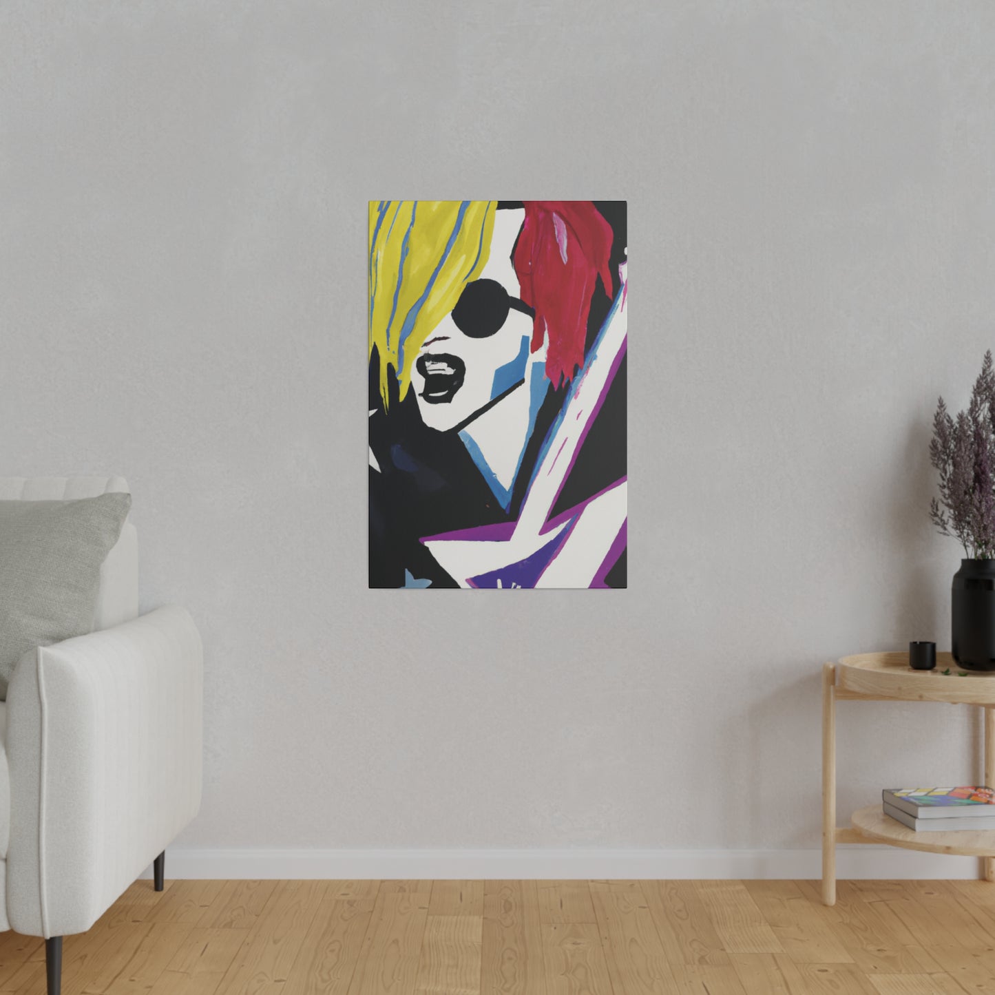 8784F - Rockstar Painting Print | Face | Abstract | Poster | Home Decor | Wall Art | Music Art | Canvas