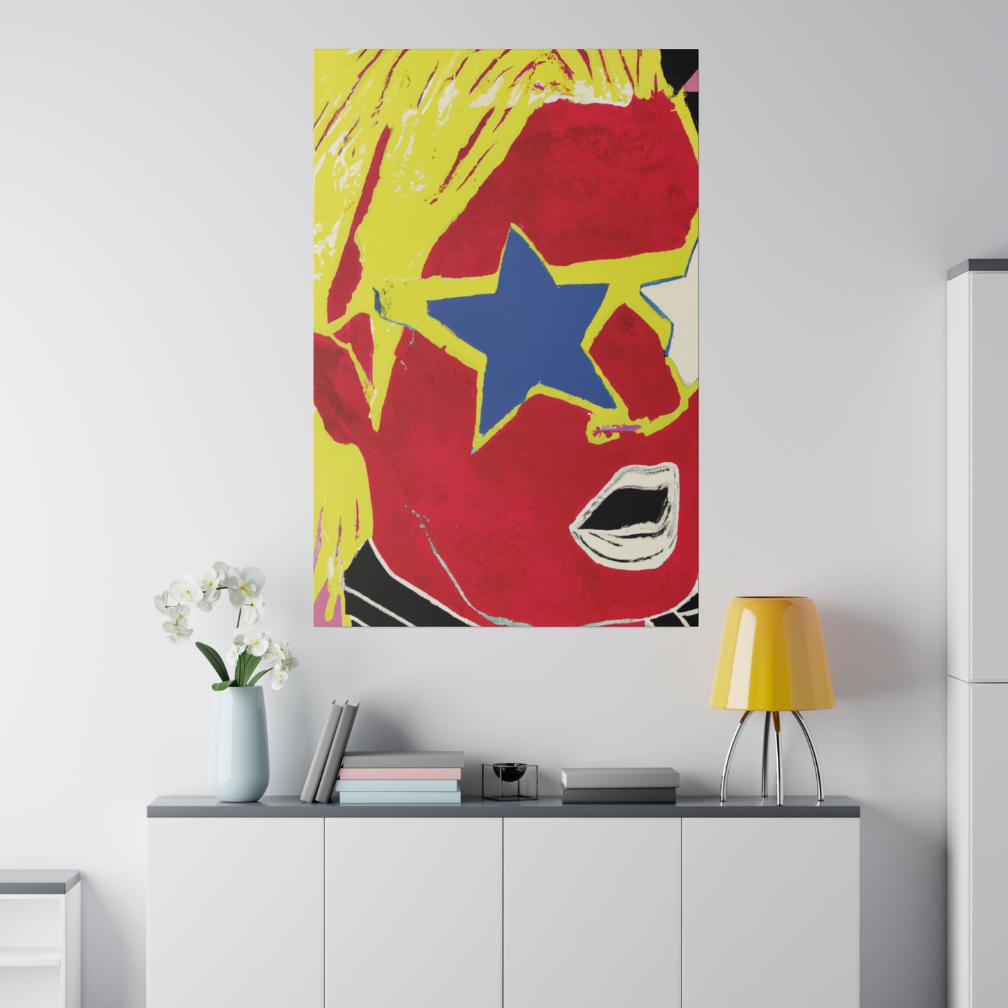 2109Q - Rockstar Painting Print | Face | Abstract | Poster | Home Decor | Wall Art | Music Art | Canvas