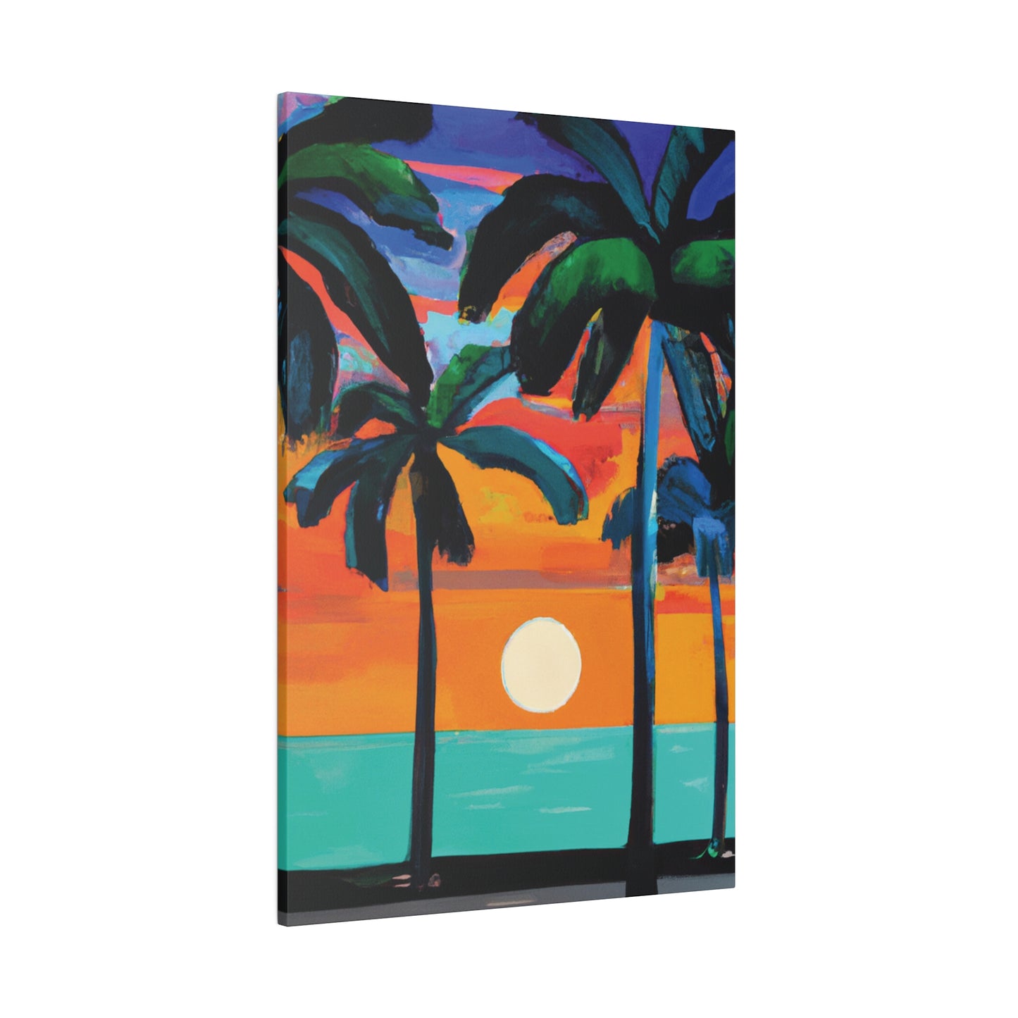 4567C - Miami Beach Sunset Painting Print | Miami | Beach | Sunset | Poster | Home Decor | Wall Art | Canvas