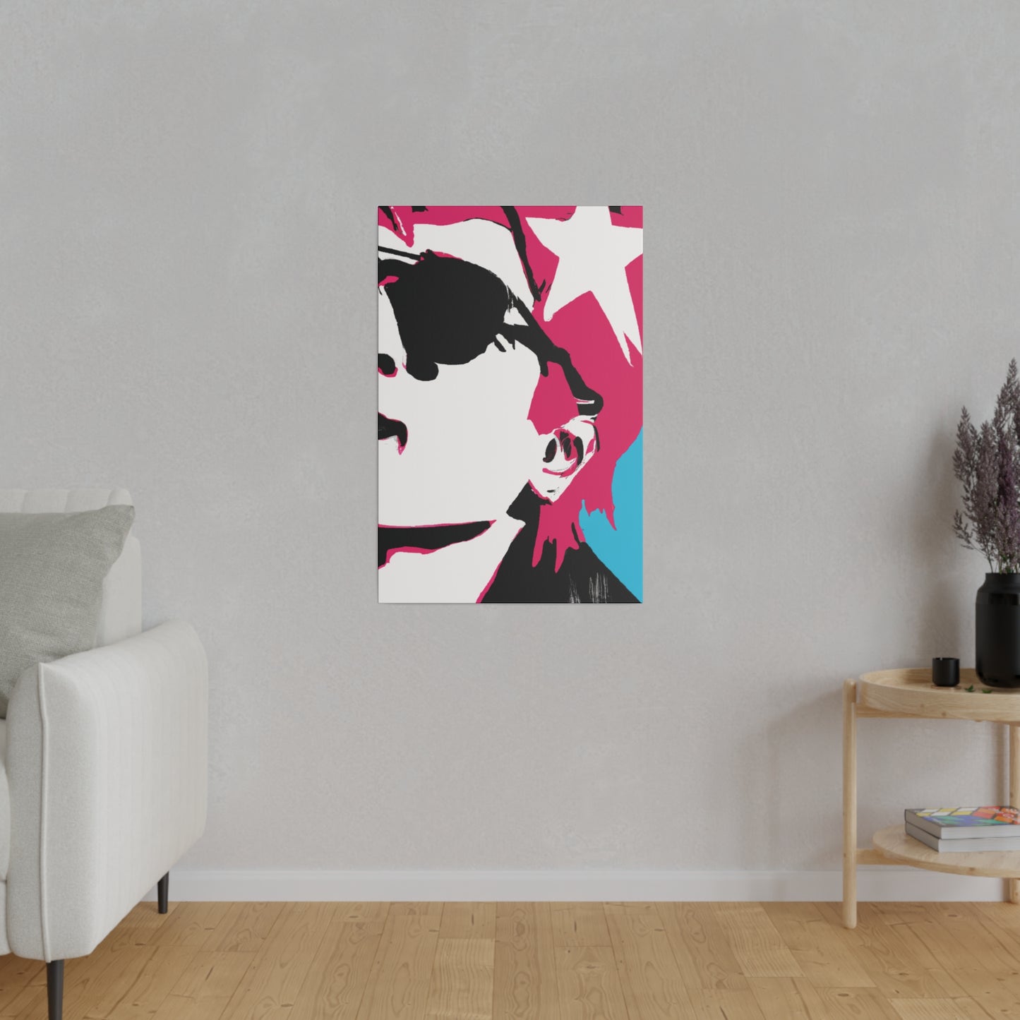 8761X - Rockstar Painting Print | Face | Abstract | Poster | Home Decor | Wall Art | Music Art | Canvas