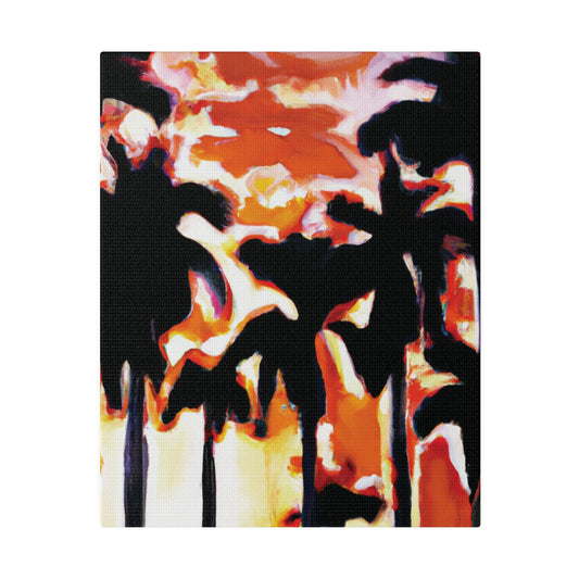 9274N - Miami Beach Sunset Painting Print | Miami | Beach | Sunset | Poster | Home Decor | Wall Art | Canvas