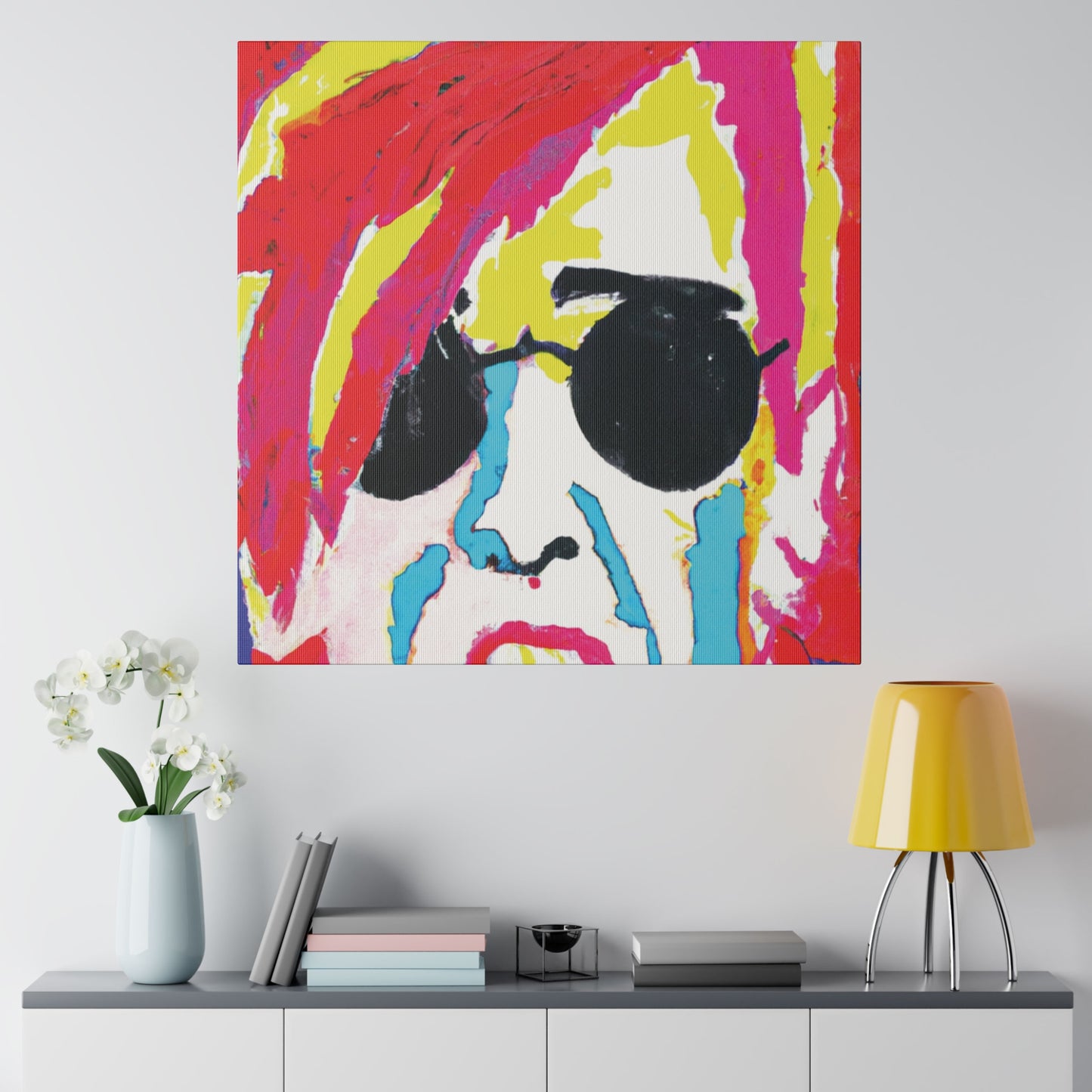 5397K - Rockstar Painting Print | Face | Abstract | Poster | Home Decor | Wall Art | Music Art | Canvas