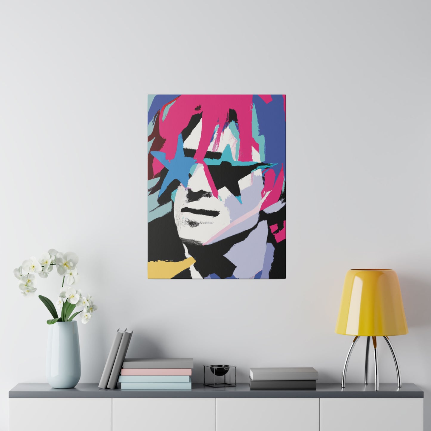 9345V - Rockstar Painting Print | Face | Abstract | Poster | Home Decor | Wall Art | Music Art | Canvas