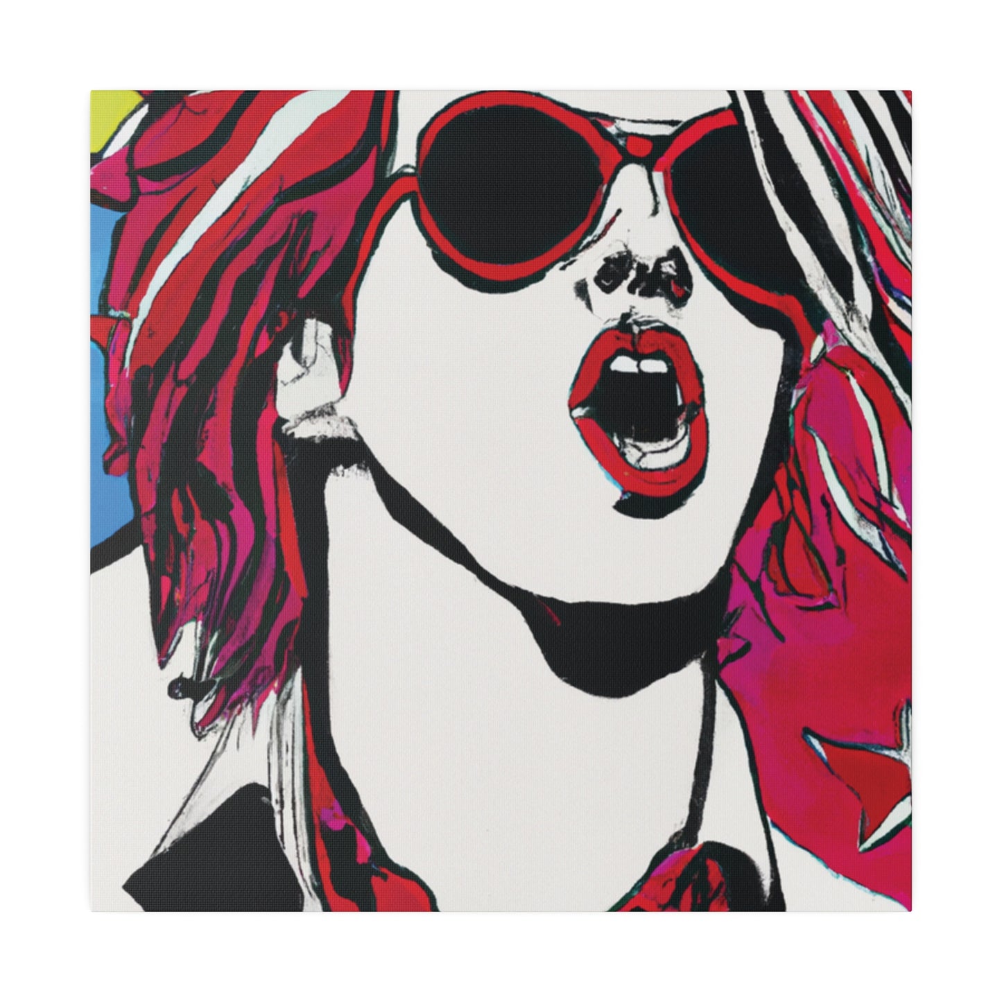 4390K - Rockstar Painting Print | Face | Abstract | Poster | Home Decor | Wall Art | Music Art | Canvas