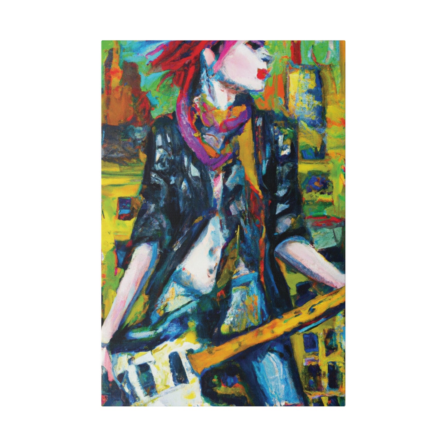3589A - Rockstar Oil Painting Style Print | Poster | Home Decor | Wall Art | Music Art | Canvas