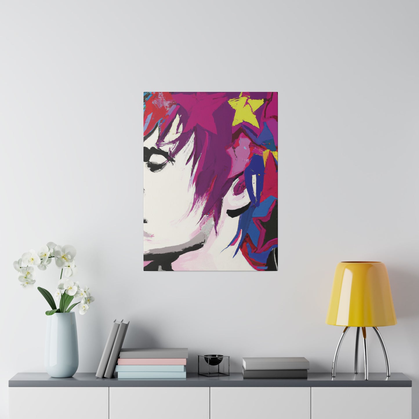 7369B - Rockstar Painting Print | Face | Abstract | Poster | Home Decor | Wall Art | Music Art | Canvas