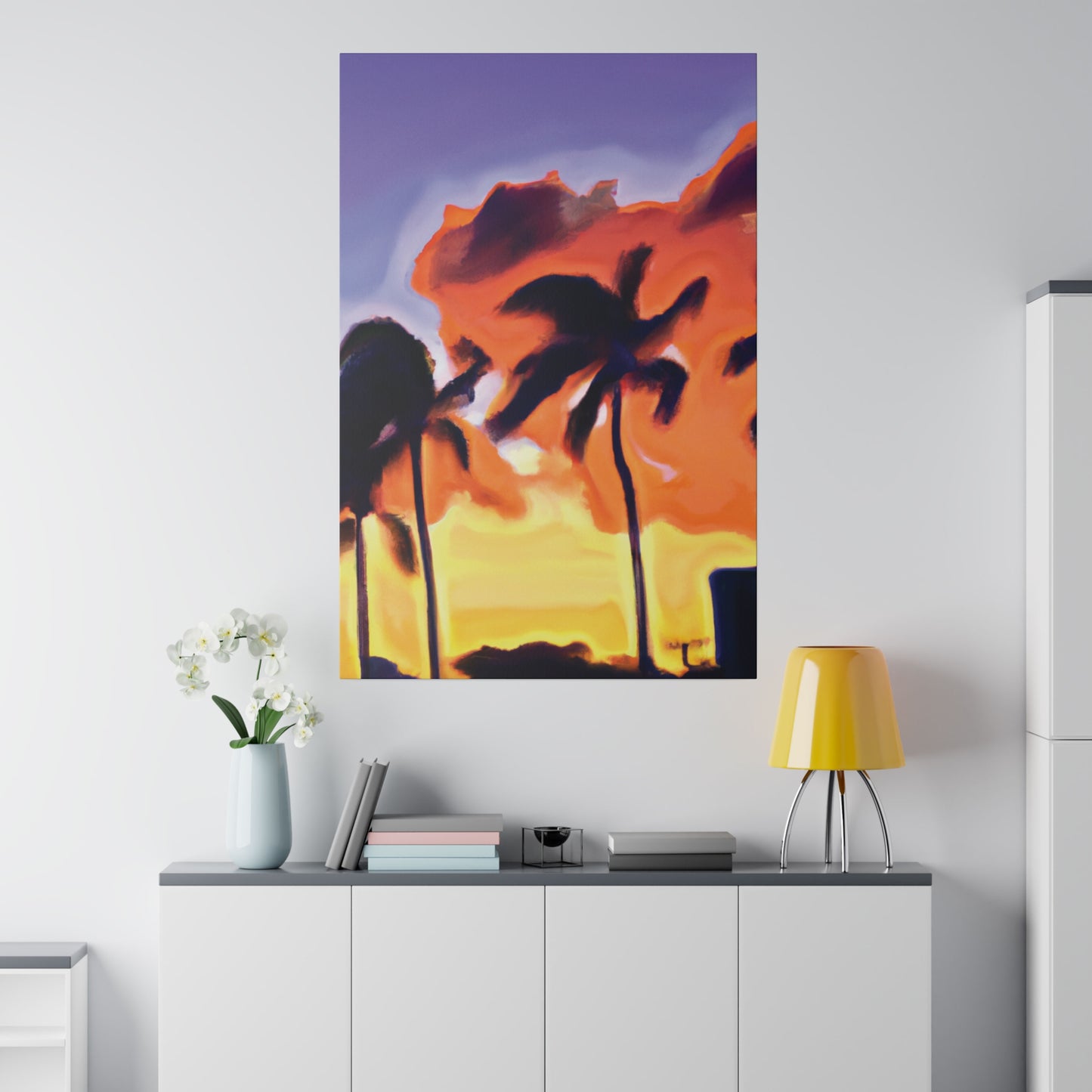 3415F - Miami Beach Sunset Painting Print | Miami | Beach | Sunset | Poster | Home Decor | Wall Art | Canvas