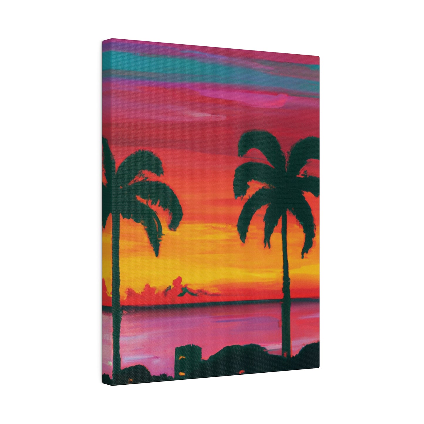 3275A - Miami Beach Sunset Painting Print | Miami | Beach | Sunset | Poster | Home Decor | Wall Art | Canvas