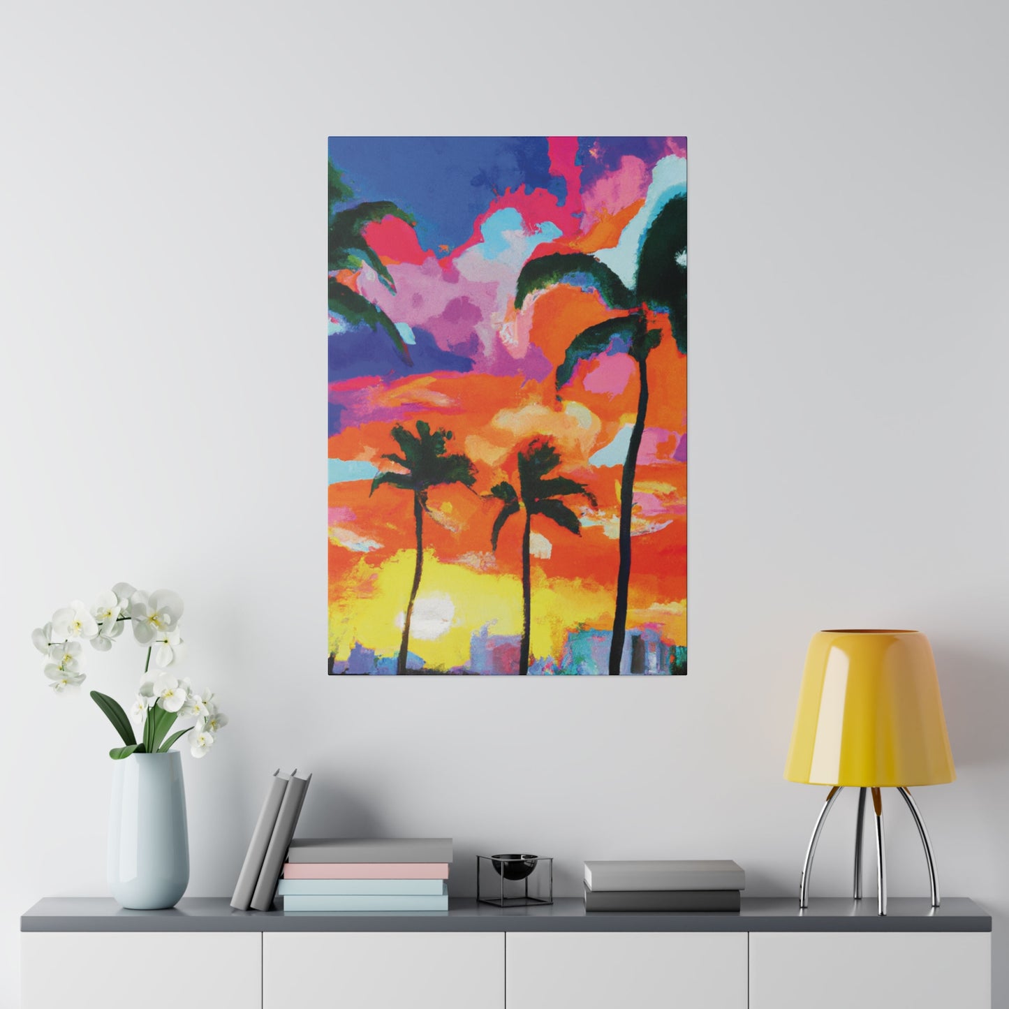 8579F - Miami Beach Sunset Painting Print | Miami | Beach | Sunset | Poster | Home Decor | Wall Art | Canvas