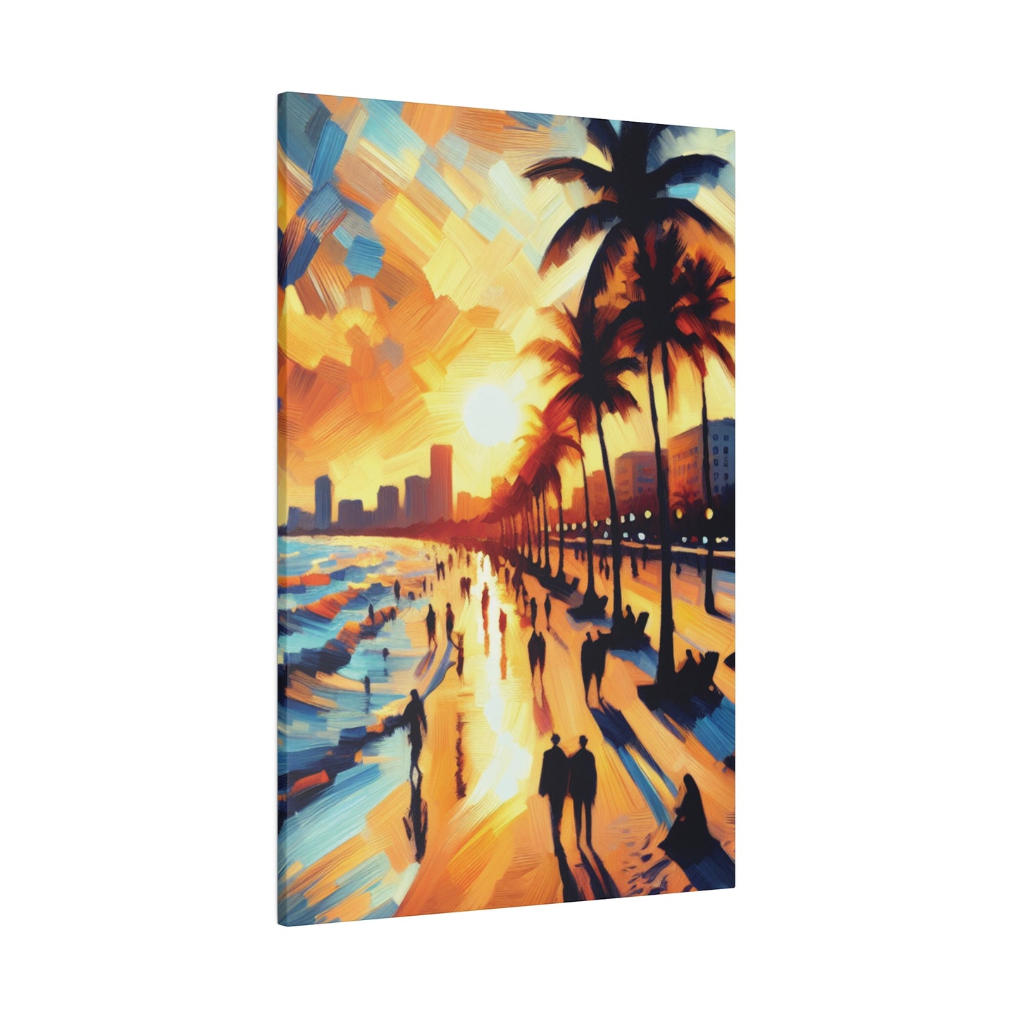 7846G - Miami Beach Sunset Painting Print | Miami | Beach | Sunset | Poster | Home Decor | Wall Art | Canvas