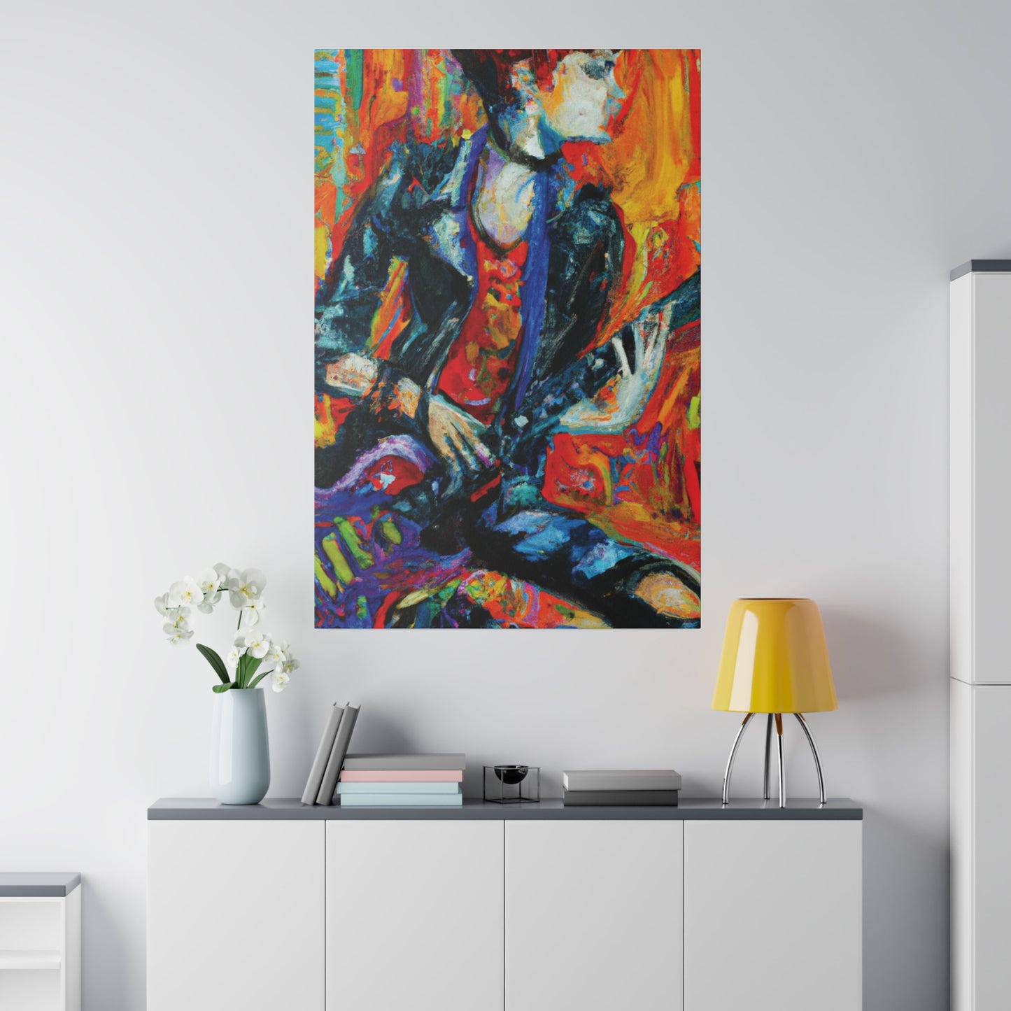 7348F - Rockstar Oil Painting Style Print | Poster | Home Decor | Wall Art | Music Art | Canvas