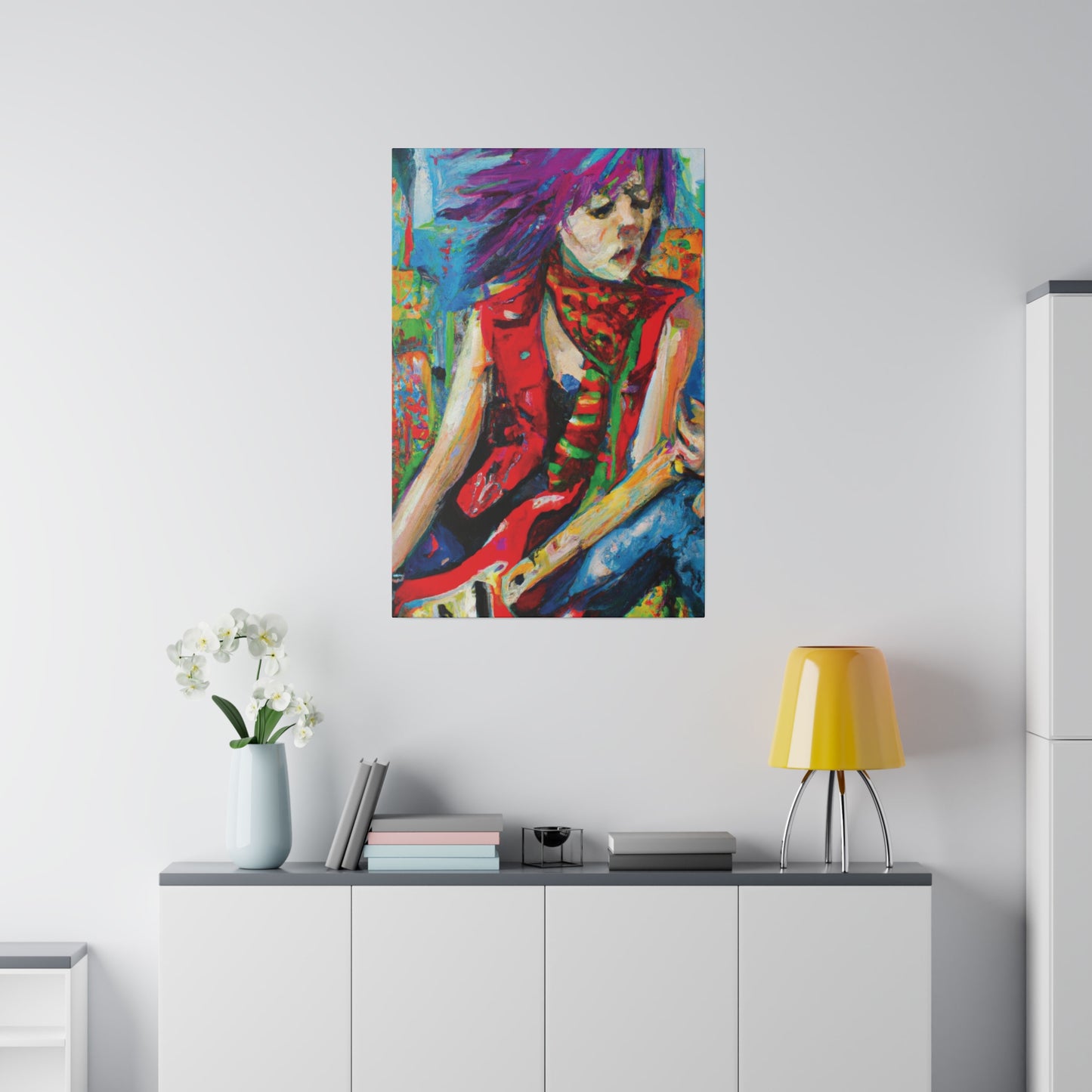 6732Q - Rockstar Oil Painting Style Print | Poster | Home Decor | Wall Art | Music Art | Canvas