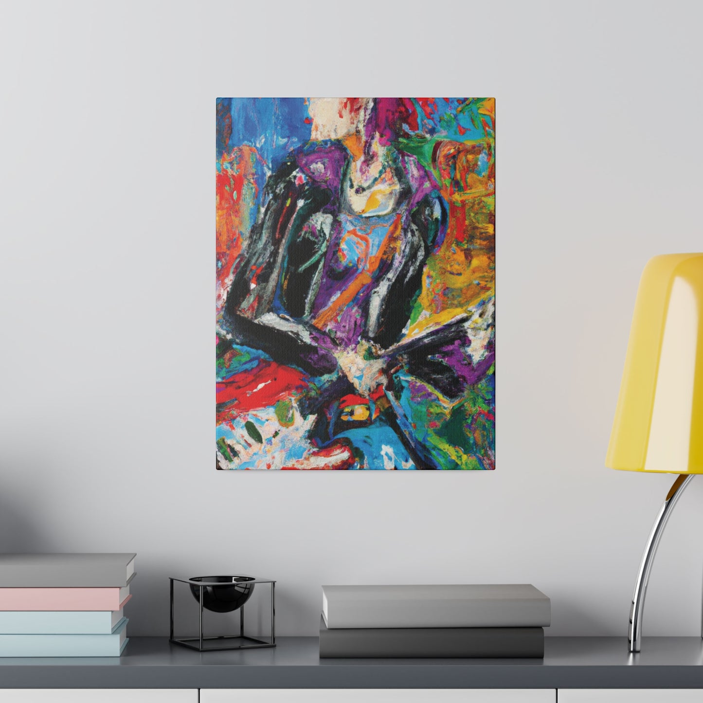 7254X - Rockstar Oil Painting Style Print | Poster | Home Decor | Wall Art | Music Art | Canvas