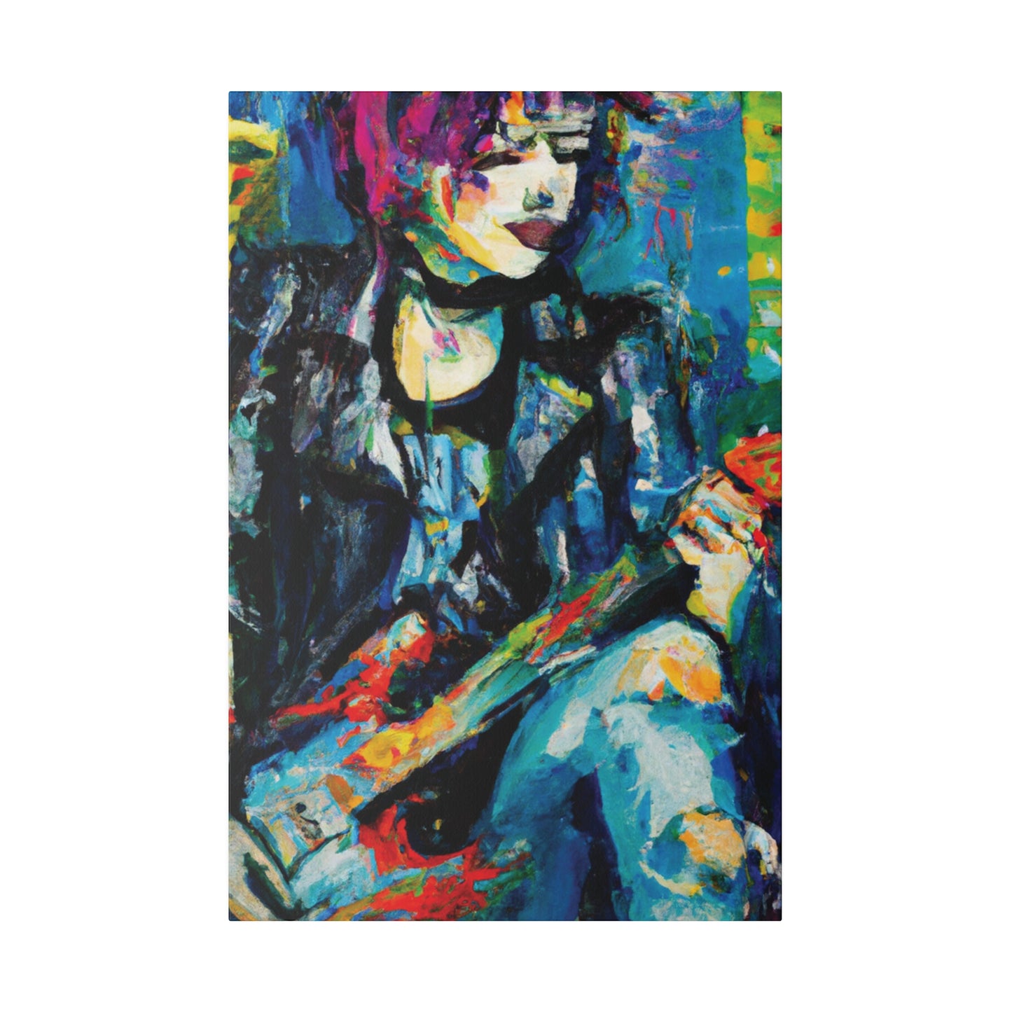 9733T - Rockstar Oil Painting Style Print | Poster | Home Decor | Wall Art | Music Art | Canvas