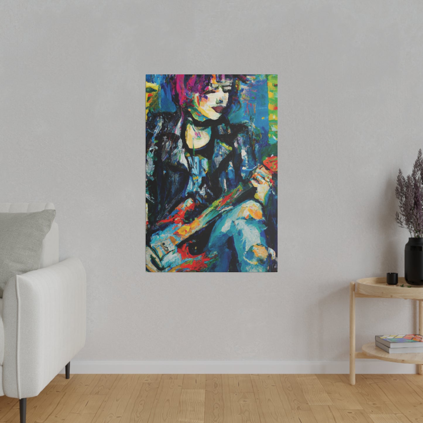 9733T - Rockstar Oil Painting Style Print | Poster | Home Decor | Wall Art | Music Art | Canvas