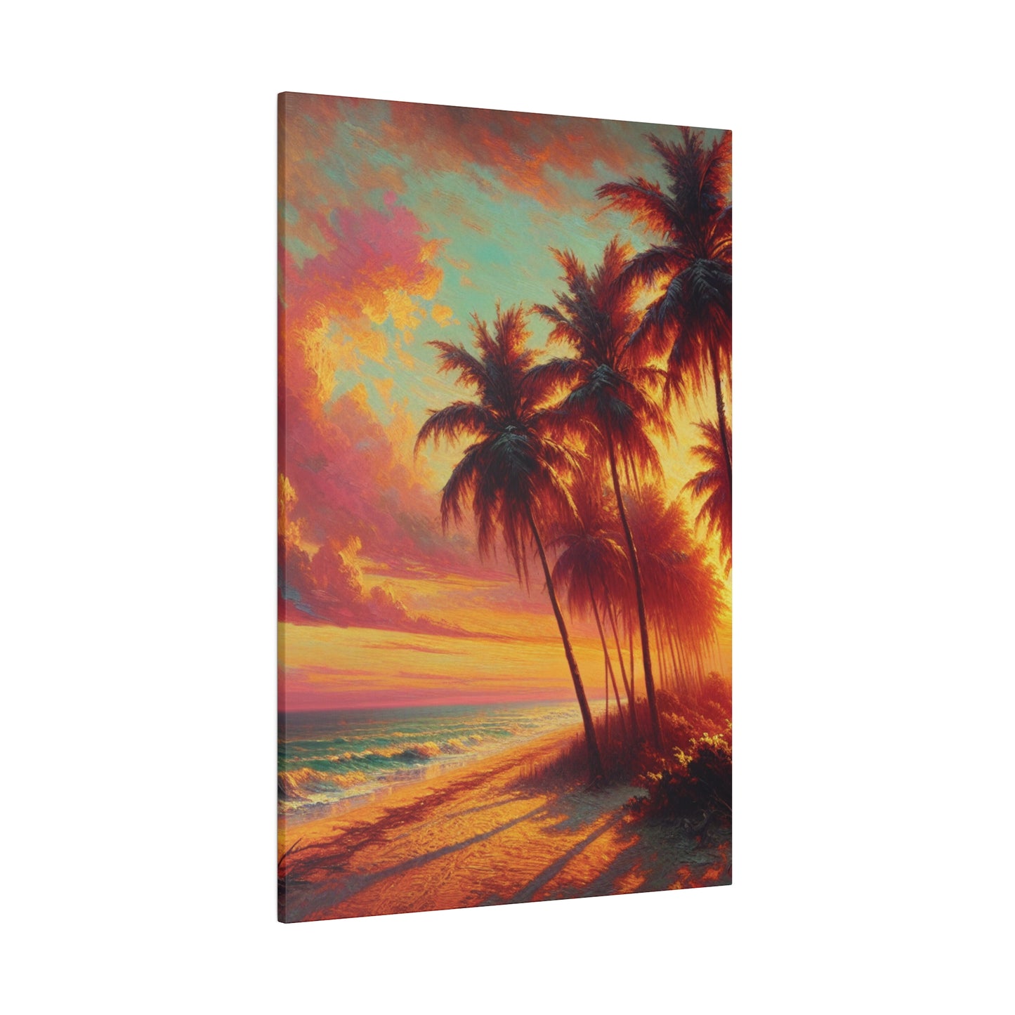 2846J - miami beach art, sunset background, ocean art work, beach art work, sunset designs, miami beach painting, miami beach print