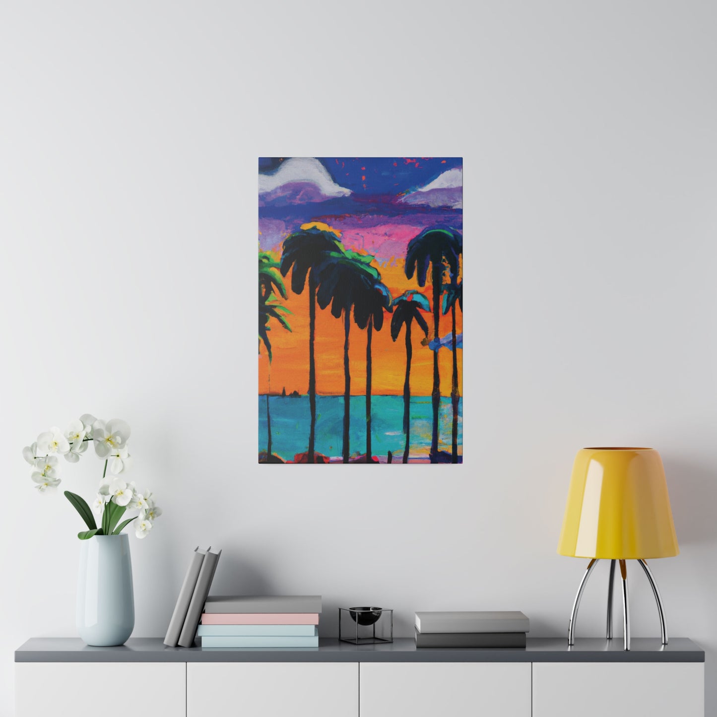 9331M - Miami Beach Sunset Painting Print | Miami | Beach | Sunset | Poster | Home Decor | Wall Art | Canvas