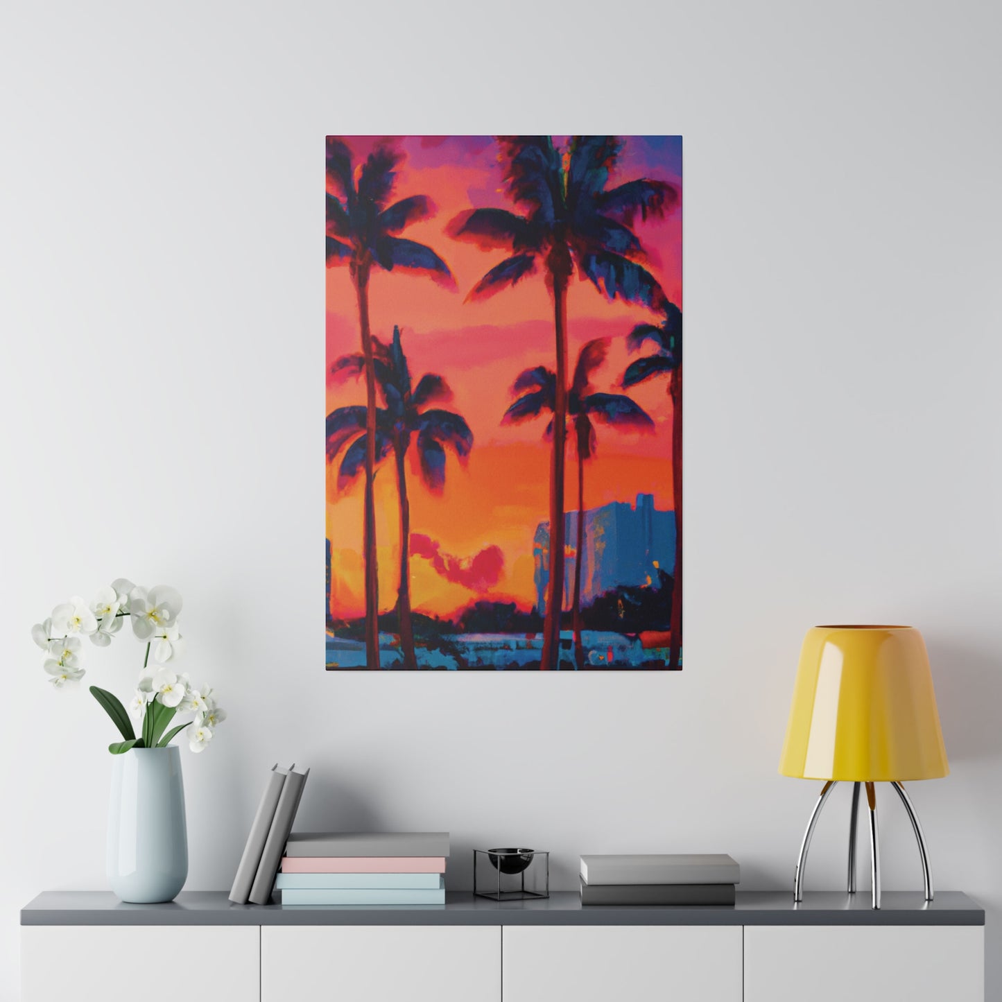 4456Y - Miami Beach Sunset Painting Print | Miami | Beach | Sunset | Poster | Home Decor | Wall Art | Canvas