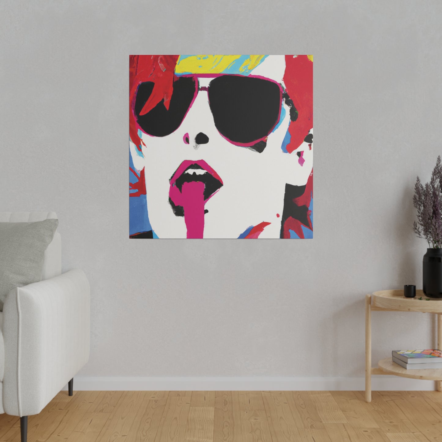 8381F - Rockstar Painting Print | Face | Abstract | Poster | Home Decor | Wall Art | Music Art | Canvas