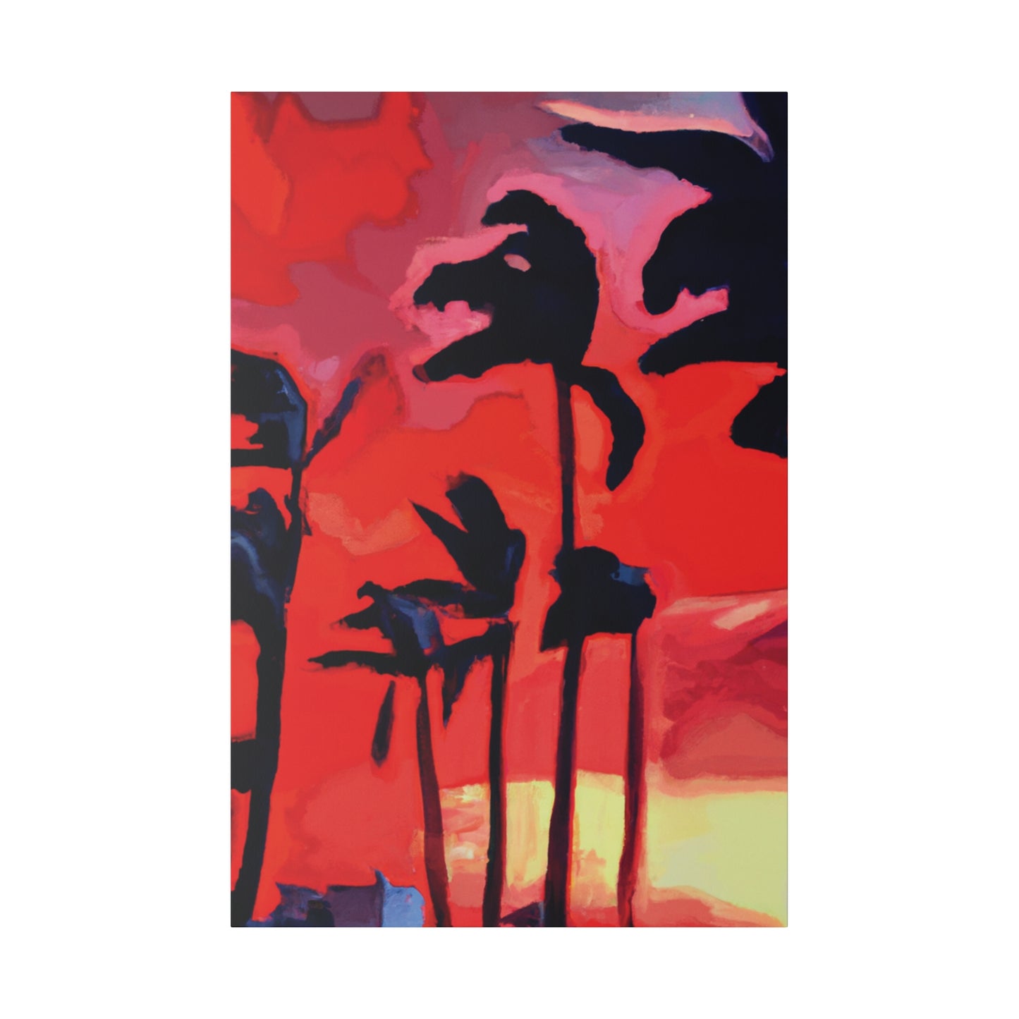 7933T - Miami Beach Sunset Painting Print | Miami | Beach | Sunset | Poster | Home Decor | Wall Art | Canvas