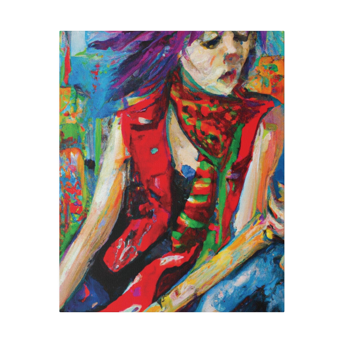 6732Q - Rockstar Oil Painting Style Print | Poster | Home Decor | Wall Art | Music Art | Canvas