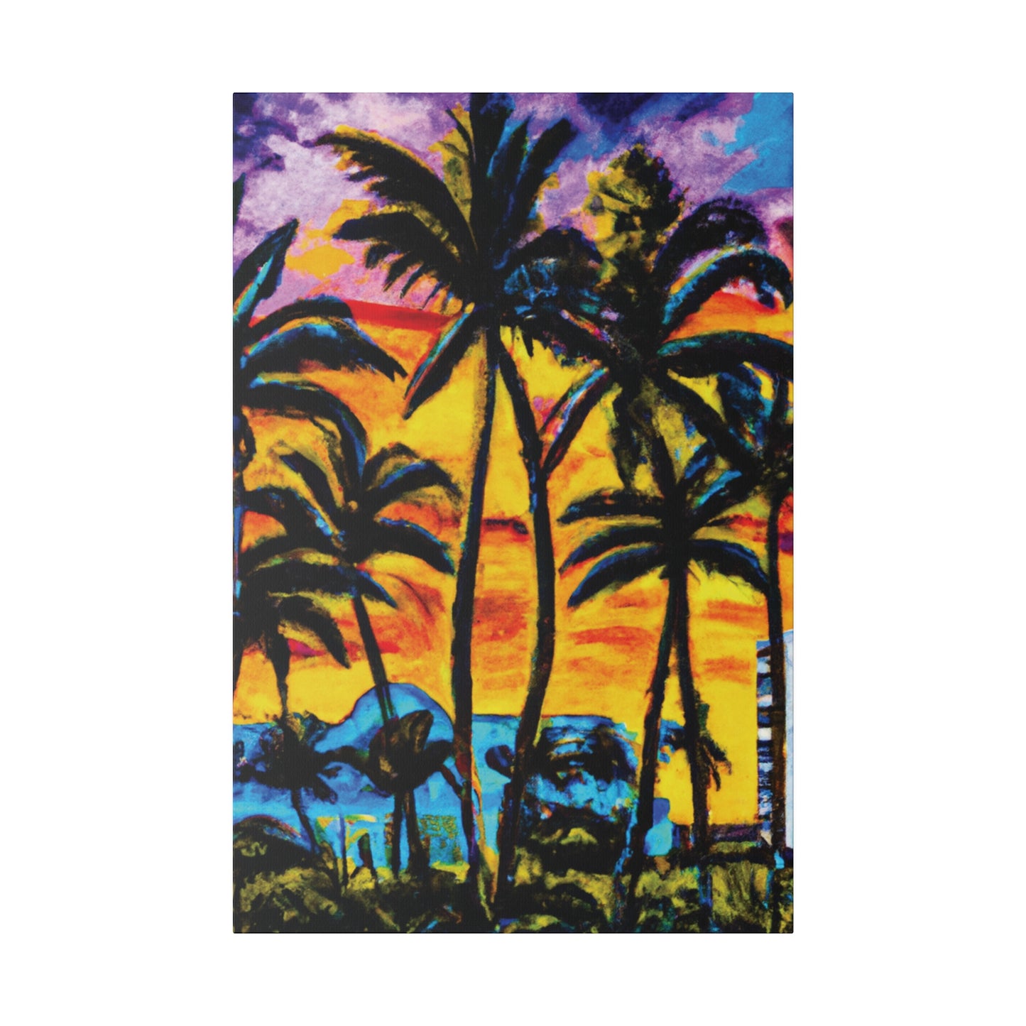 5378U - Miami Beach Sunset Painting Print | Miami | Beach | Sunset | Poster | Home Decor | Wall Art | Canvas