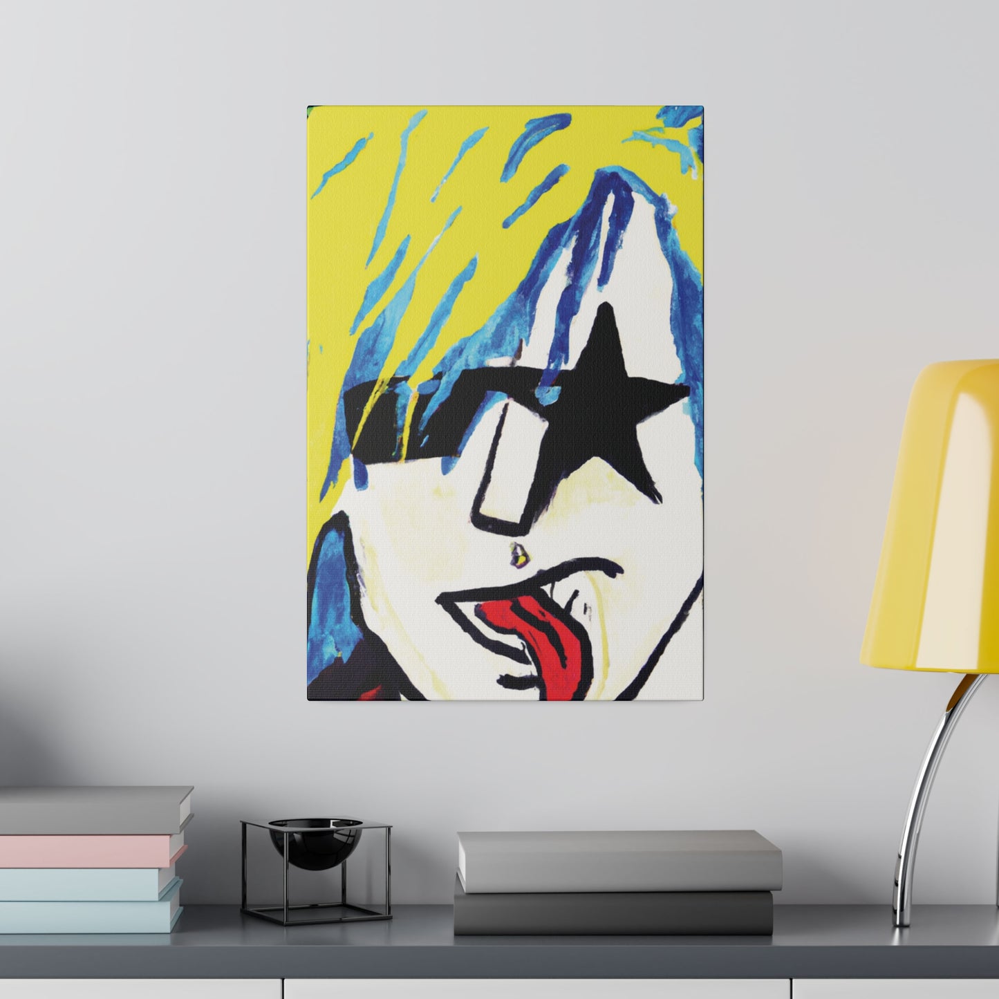 8584V - Rockstar Painting Print | Face | Abstract | Poster | Home Decor | Wall Art | Music Art | Canvas