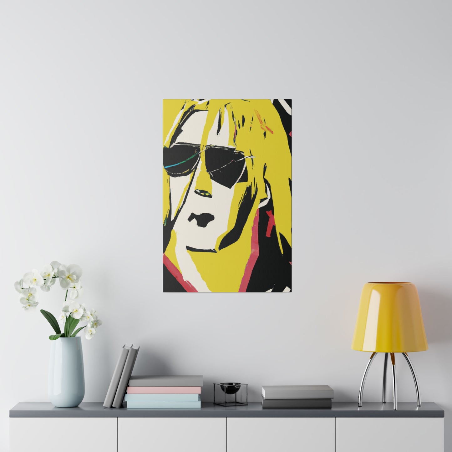 9454C - Rockstar Painting Print | Face | Abstract | Poster | Home Decor | Wall Art | Music Art | Canvas