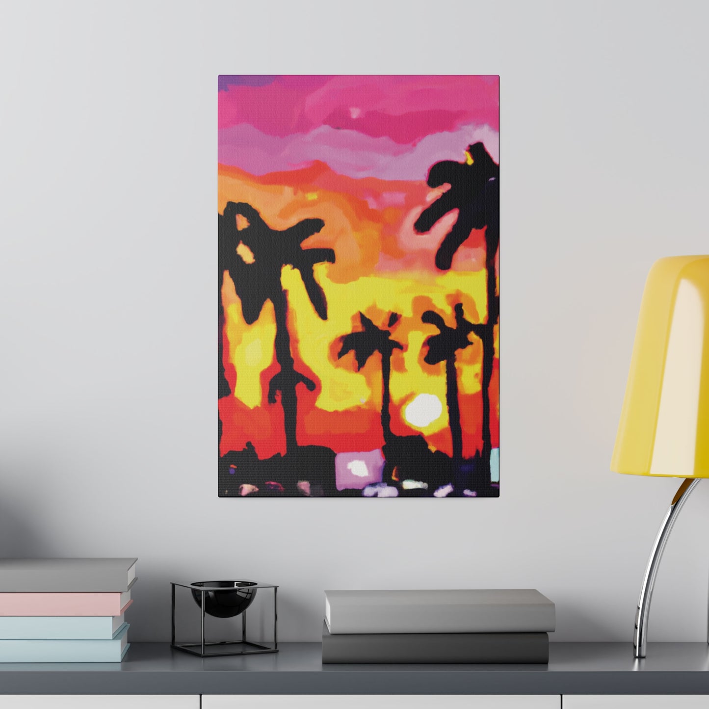 7893K - Miami Beach Sunset Painting Print | Miami | Beach | Sunset | Poster | Home Decor | Wall Art | Canvas