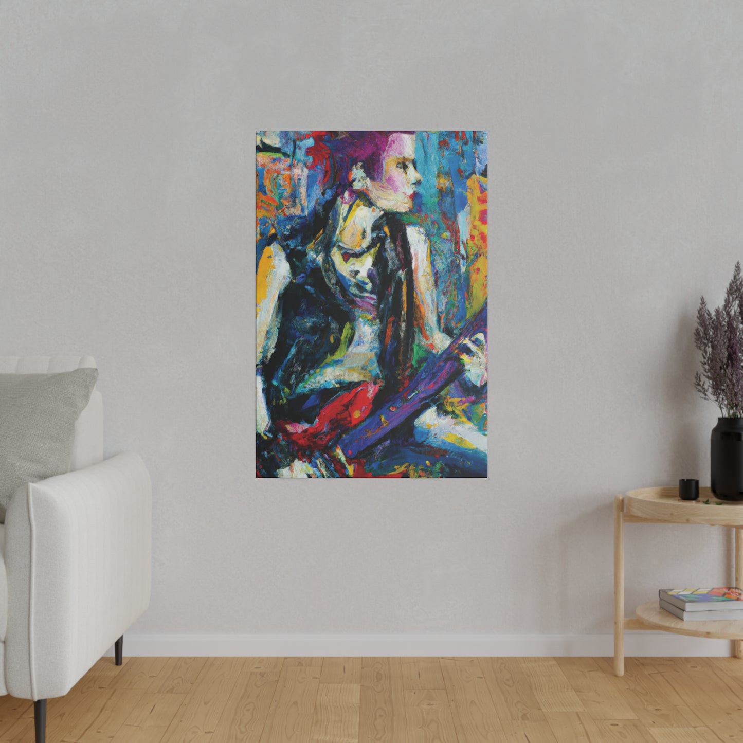 344U - Rockstar Oil Painting Style Print | Poster | Home Decor | Wall Art | Music Art | Canvas