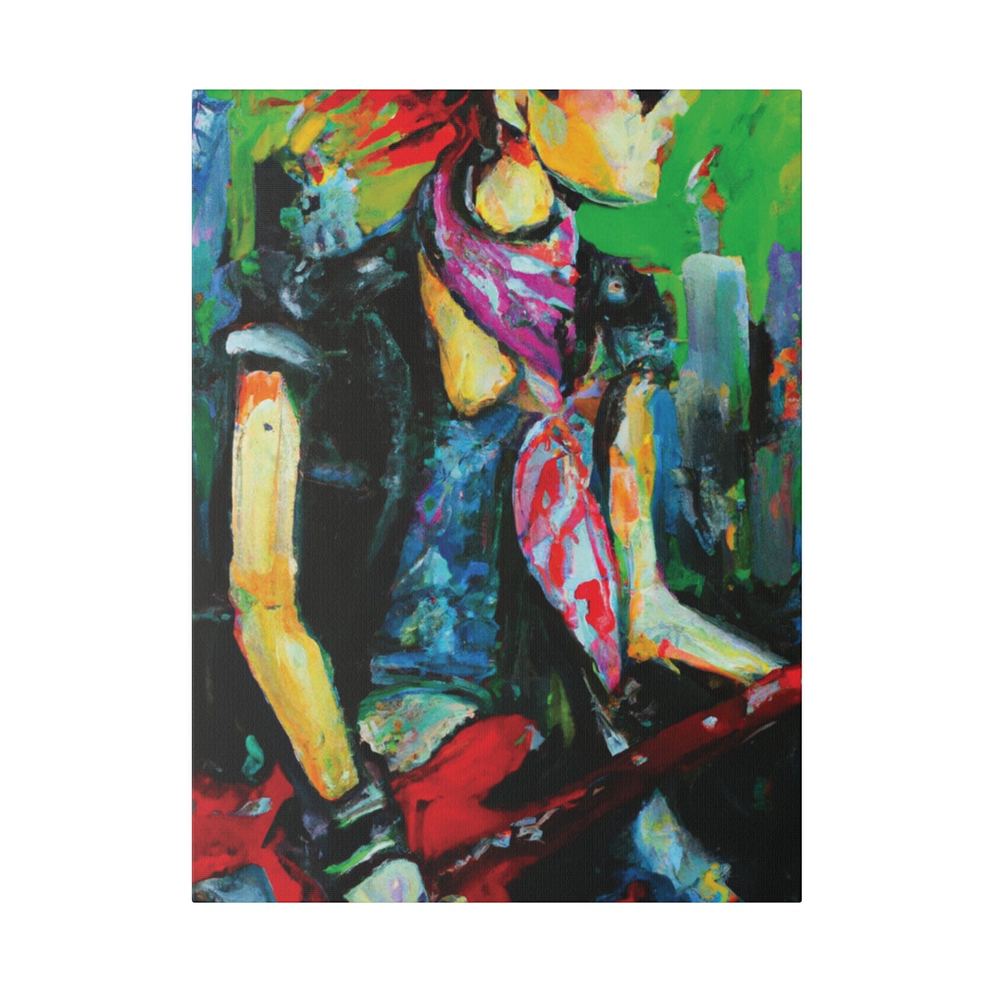 5198V - Rockstar Oil Painting Style Print | Poster | Home Decor | Wall Art | Music Art | Canvas