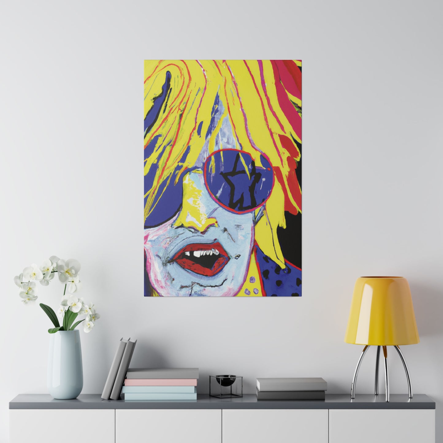 8742G - Rockstar Painting Print | Face | Abstract | Poster | Home Decor | Wall Art | Music Art | Canvas