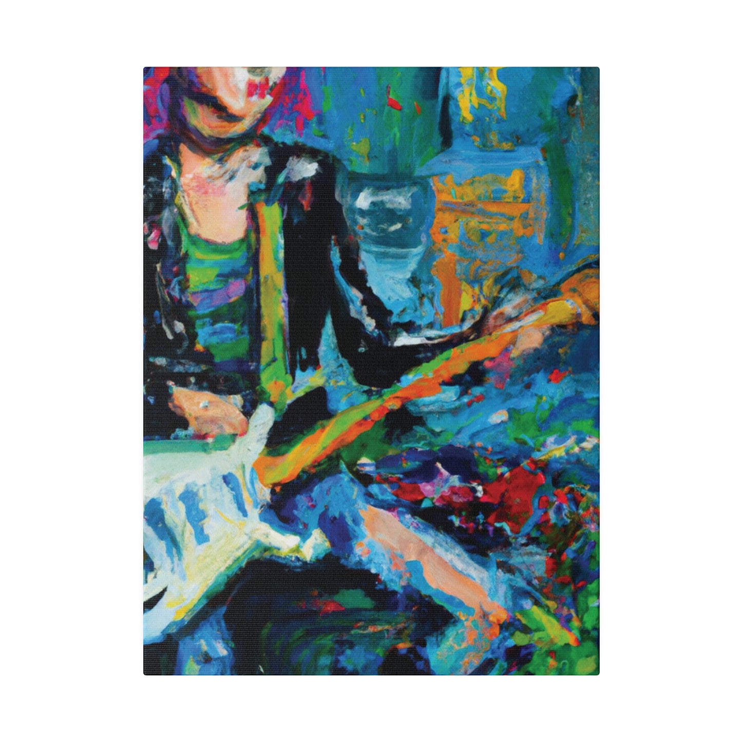 6774A - Rockstar Oil Painting Style Print | Poster | Home Decor | Wall Art | Music Art | Canvas