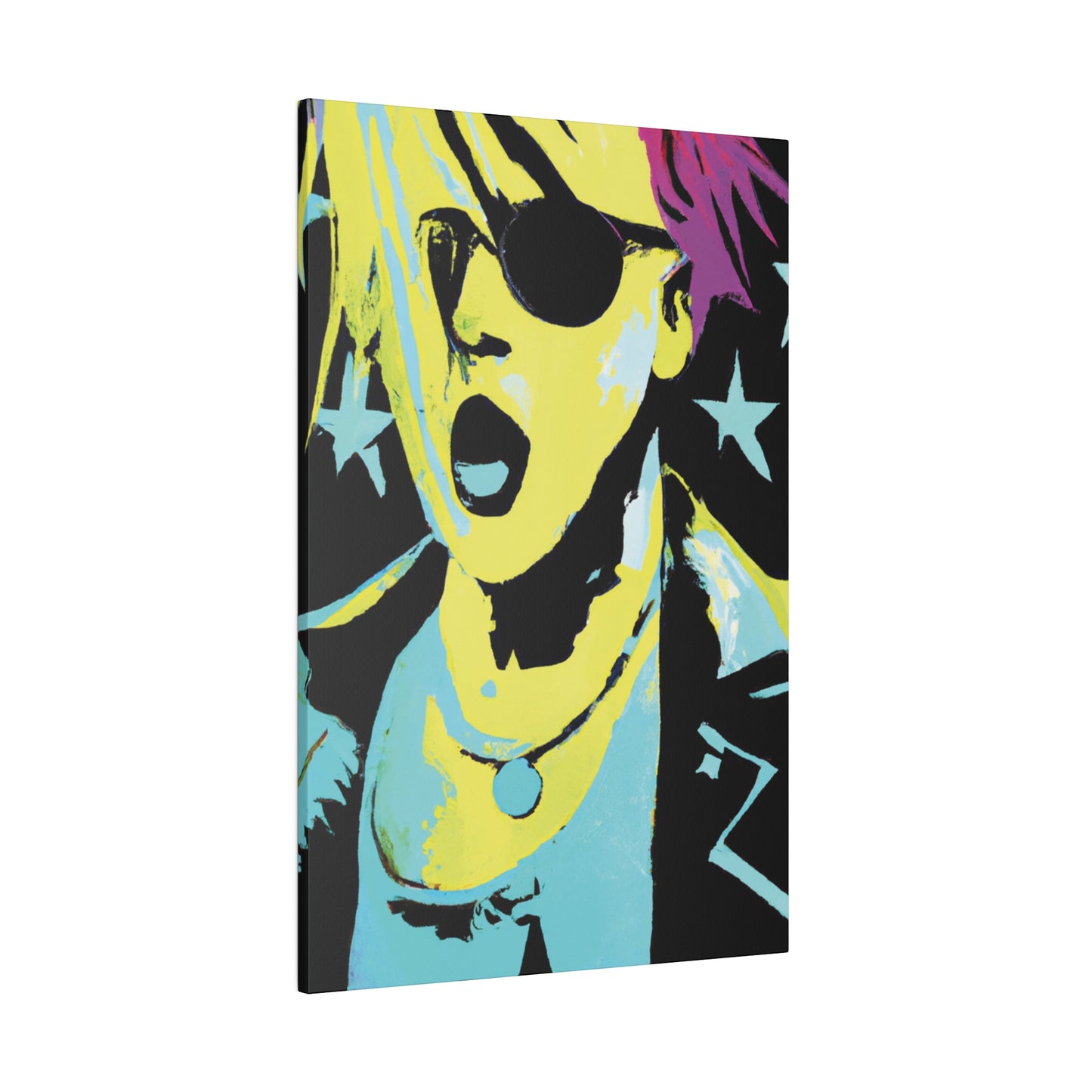 432K - Rockstar Painting Print | Face | Abstract | Poster | Home Decor | Wall Art | Music Art | Canvas