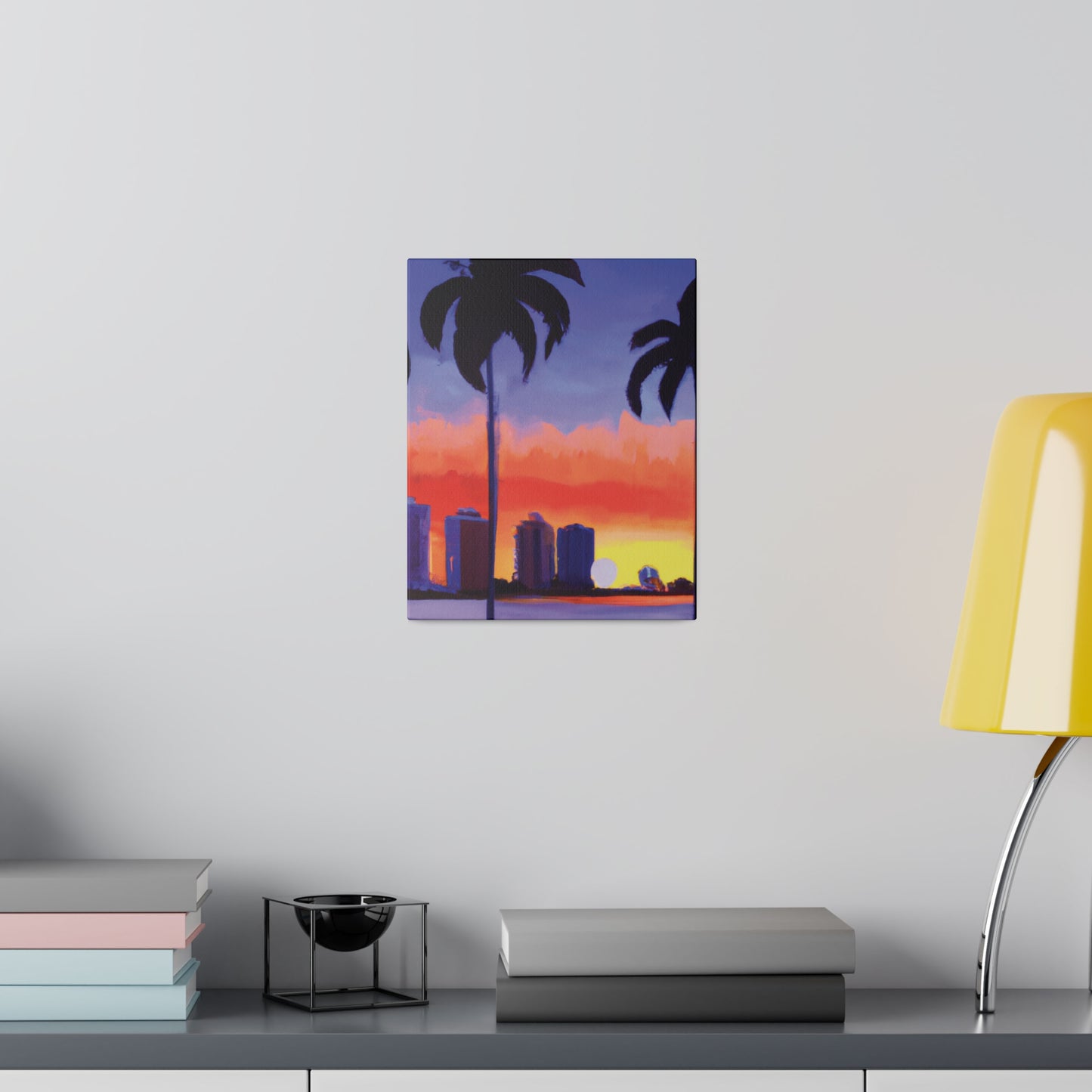 6829T - Miami Beach Sunset Painting Print | Miami | Beach | Sunset | Poster | Home Decor | Wall Art | Canvas