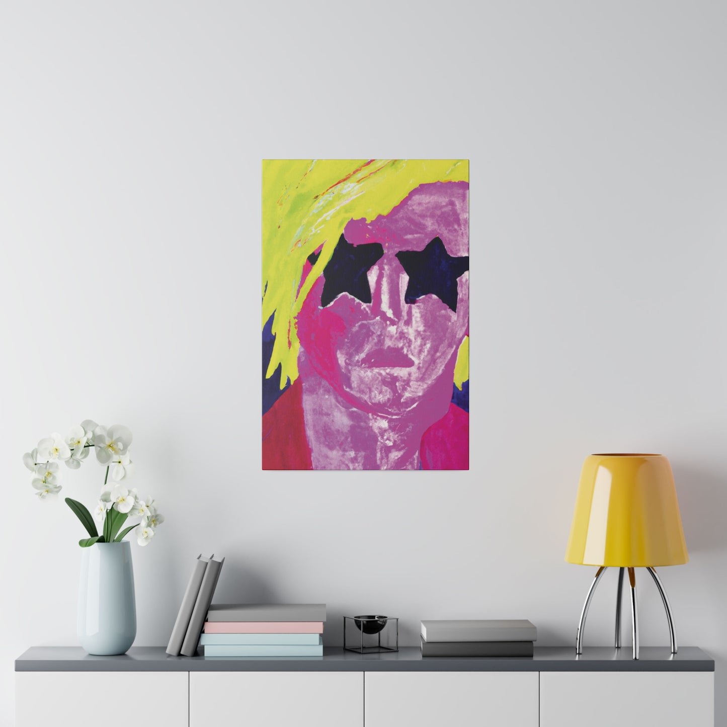 7563W - Rockstar Painting Print | Face | Abstract | Poster | Home Decor | Wall Art | Music Art | Canvas