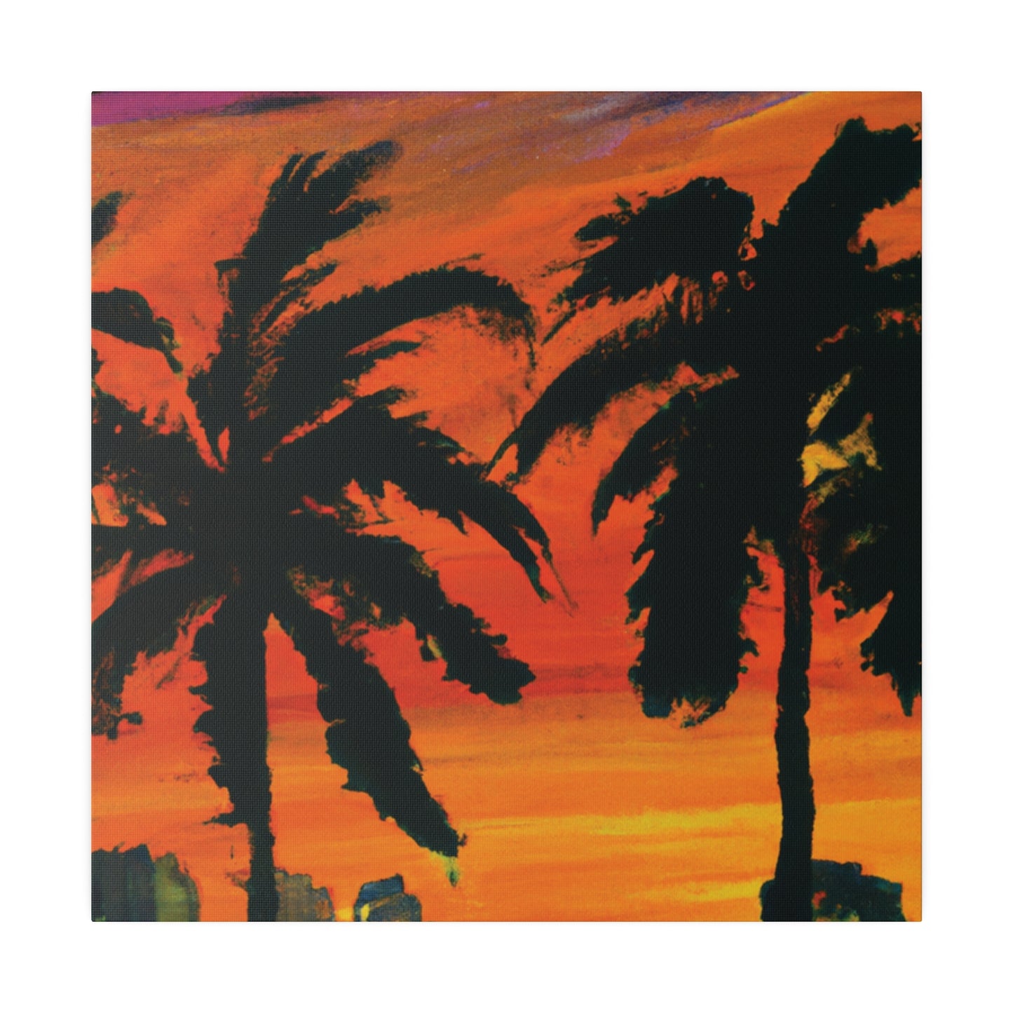 3294V - Miami Beach Sunset Painting Print | Miami | Beach | Sunset | Poster | Home Decor | Wall Art | Canvas