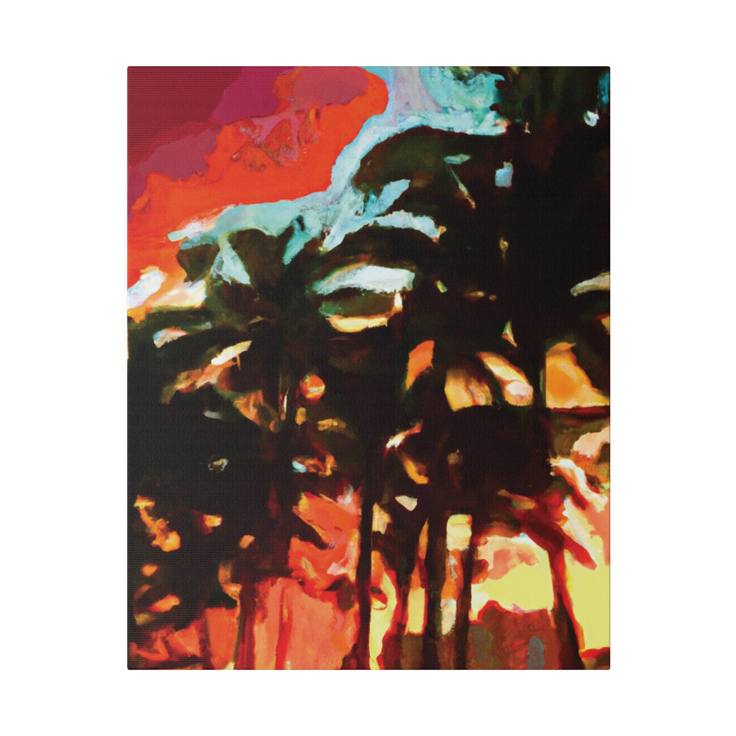 4052W - Miami Beach Sunset Painting Print | Miami | Beach | Sunset | Poster | Home Decor | Wall Art | Canvas