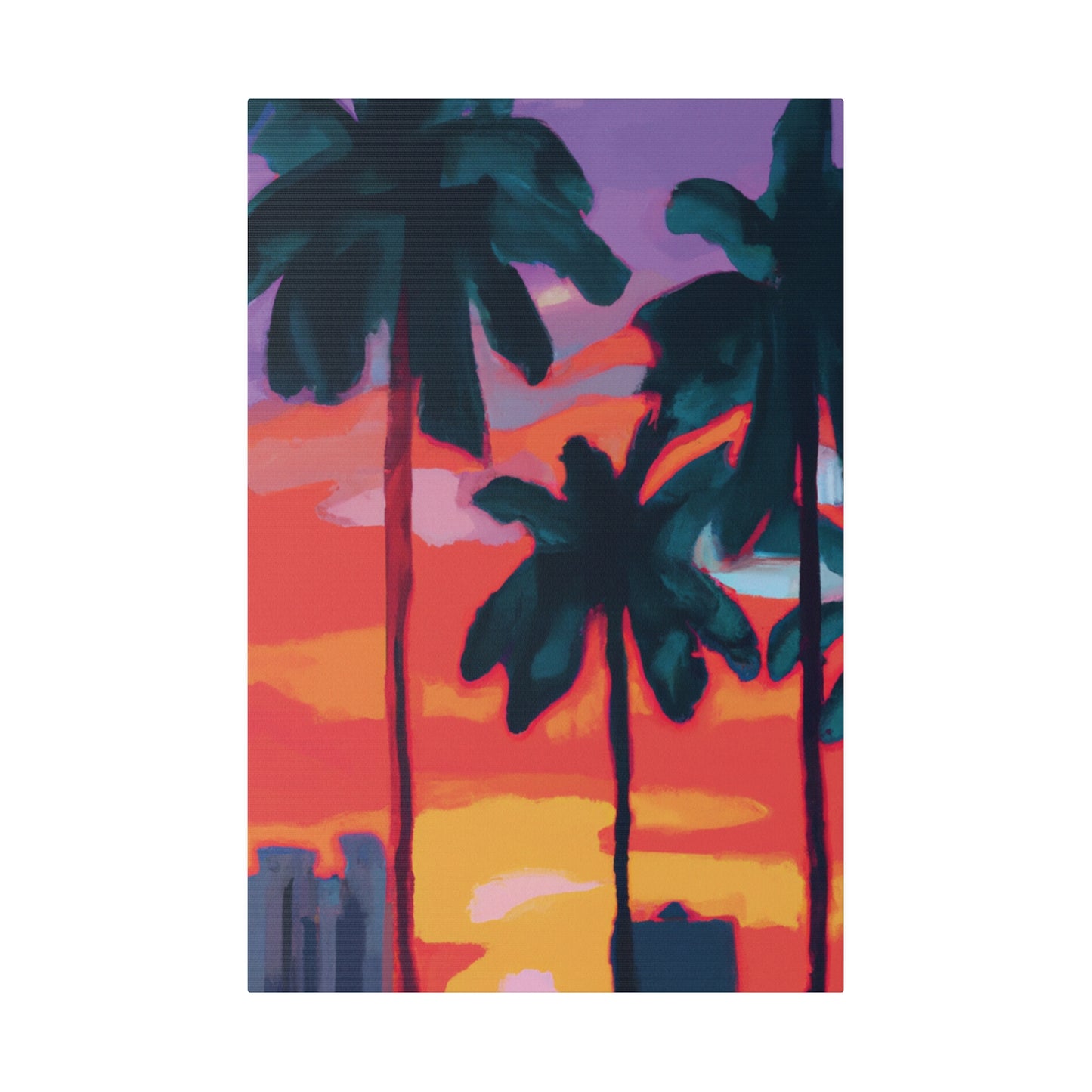 8175T - Miami Beach Sunset Painting Print | Miami | Beach | Sunset | Poster | Home Decor | Wall Art | Canvas