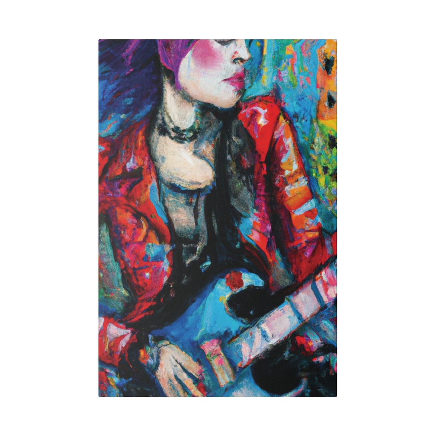 7551J - Rockstar Oil Painting Style Print | Poster | Home Decor | Wall Art | Music Art | Canvas