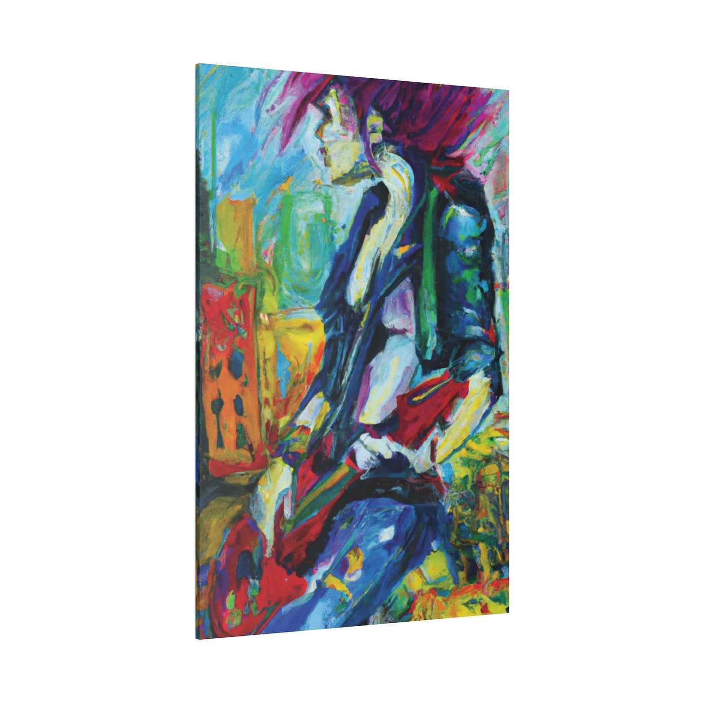 298T - Rockstar Oil Painting Style Print | Poster | Home Decor | Wall Art | Music Art | Canvas