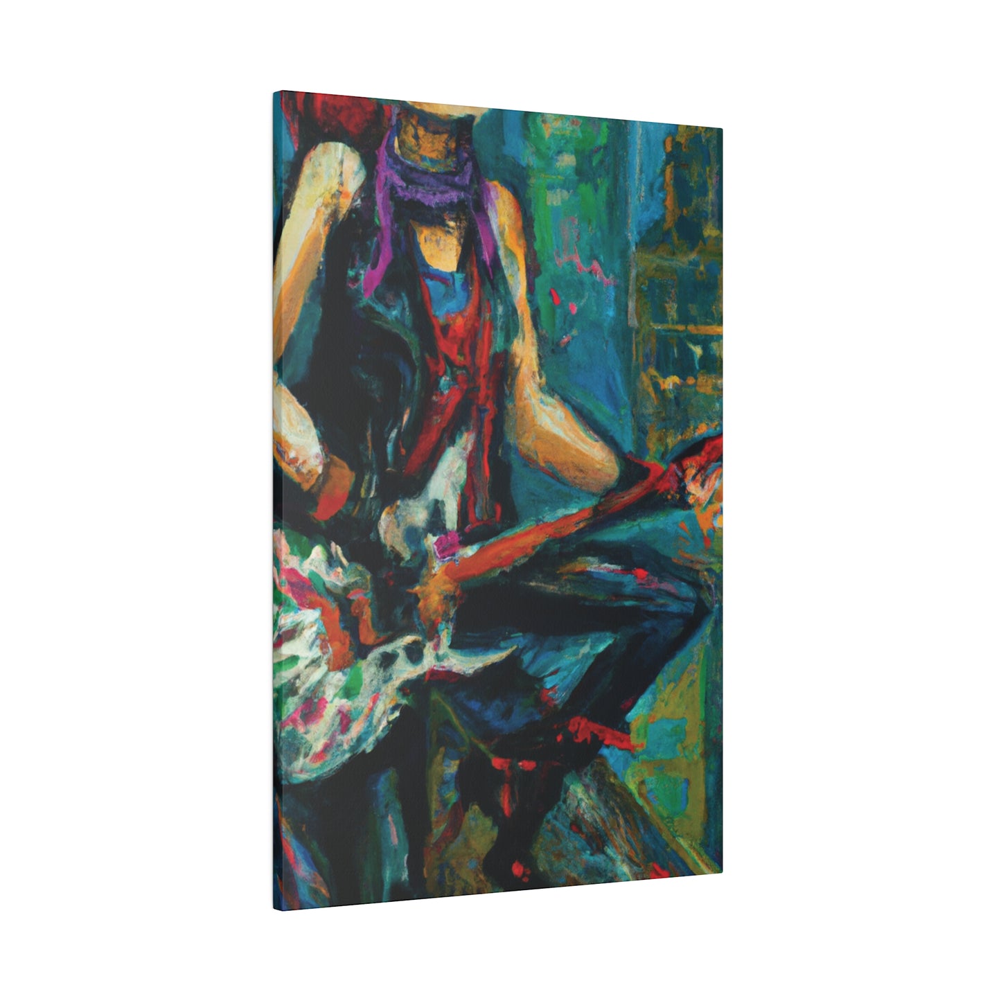 1163E - Rockstar Oil Painting Style Print | Poster | Home Decor | Wall Art | Music Art | Canvas