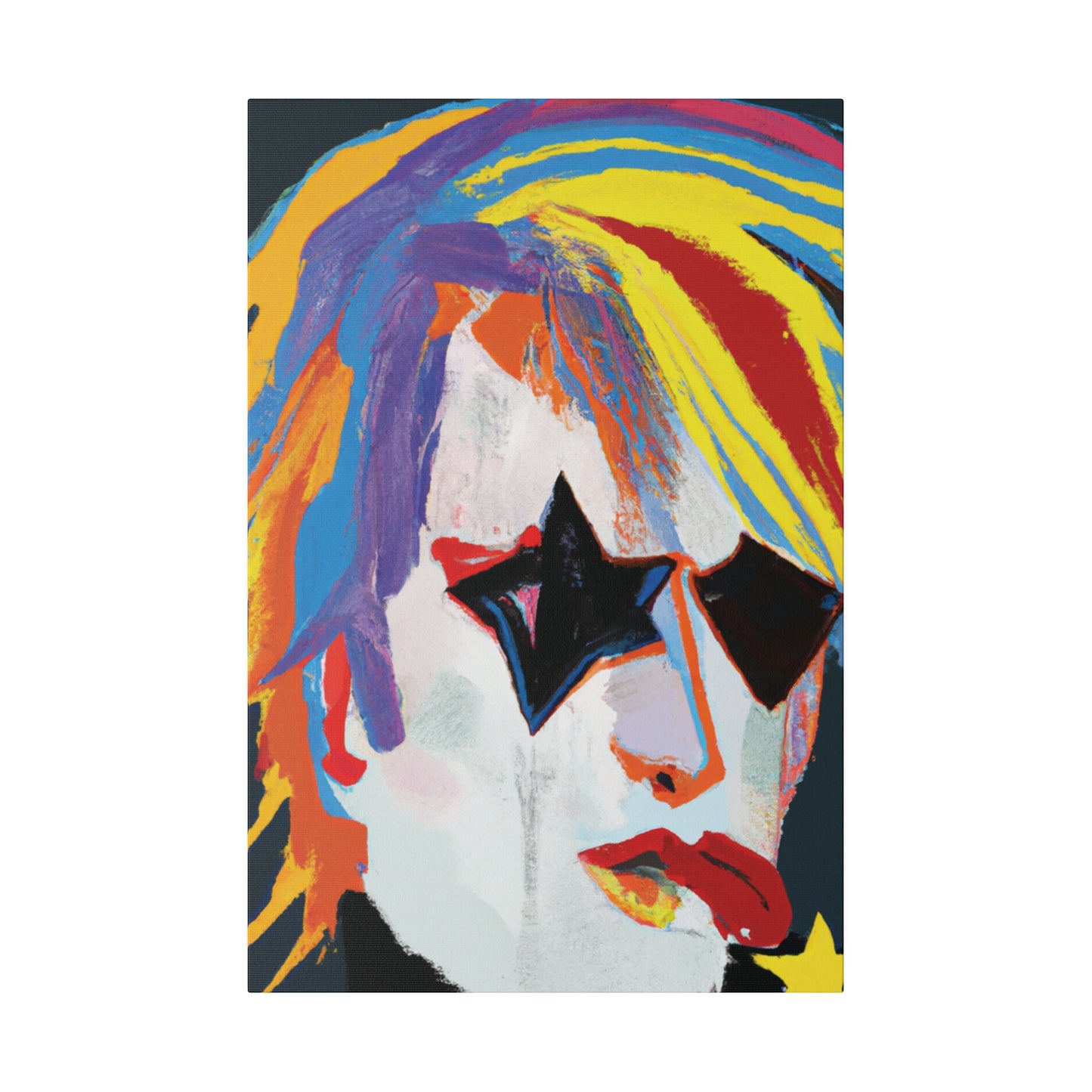 5673A - Rockstar Painting Print | Face | Abstract | Poster | Home Decor | Wall Art | Music Art | Canvas